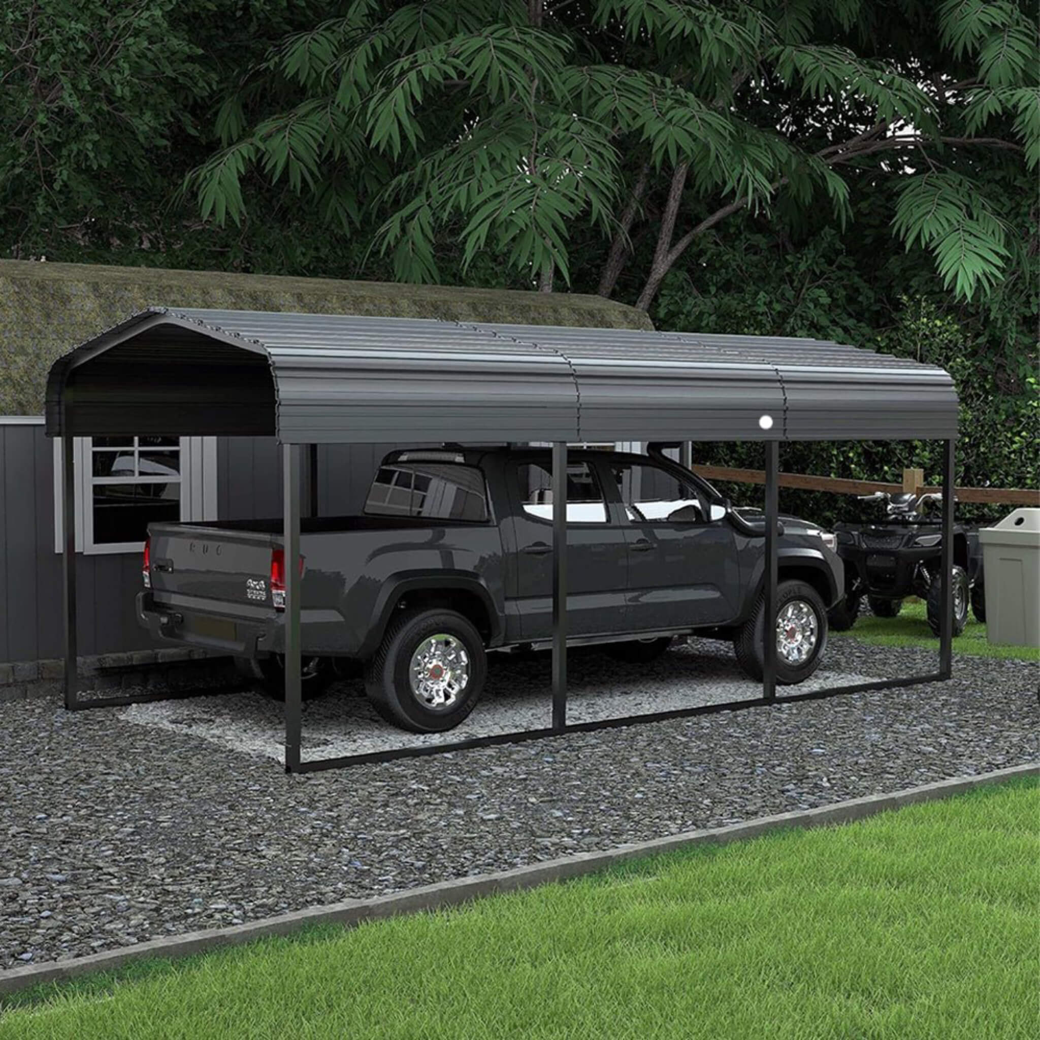 [10X15FT] Alora Large Heavy-Duty Outdoor Metal Carport For Cars, Trucks And Boats (SAK95738) - Image 5