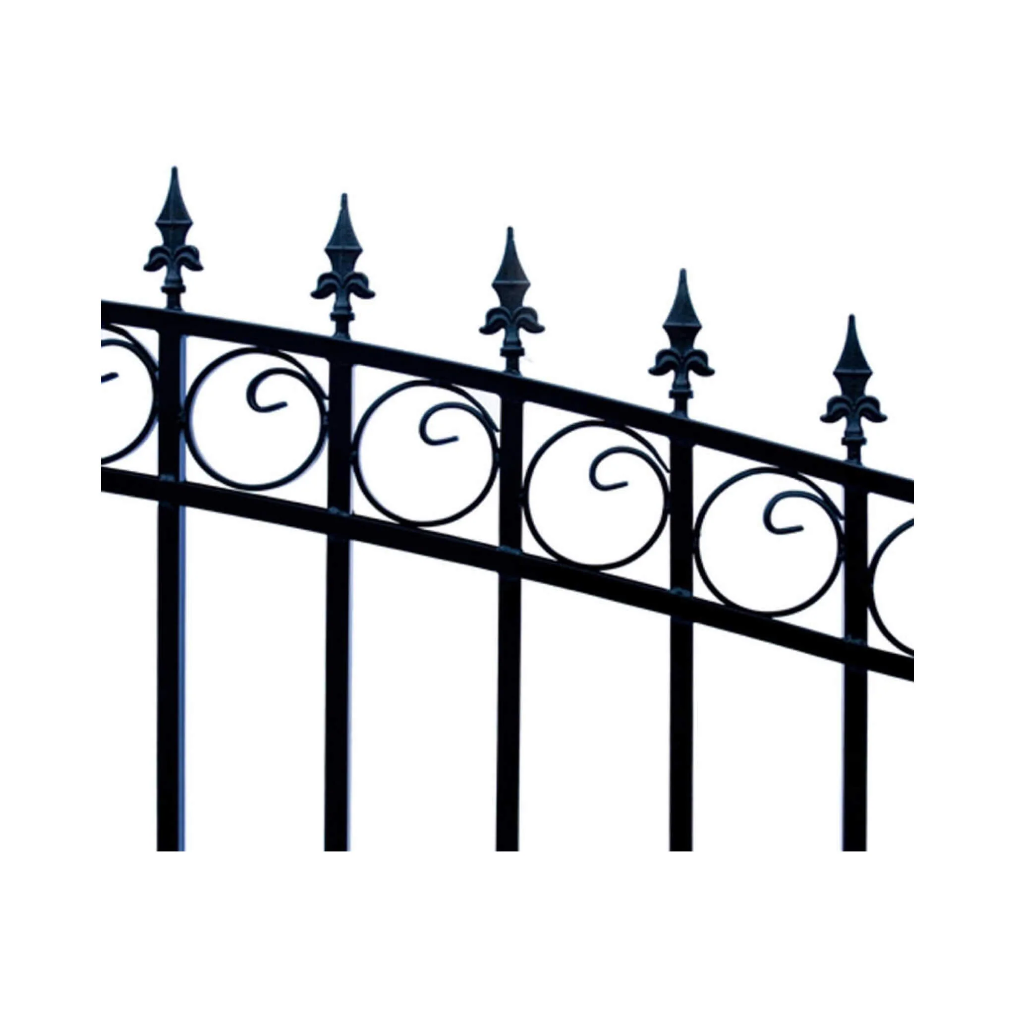[12-18FT] Heavy-Duty Prague-Style Powder-Coated Galvanized Steel Dual Swing Driveway Gate (SAK48530) - Image 6