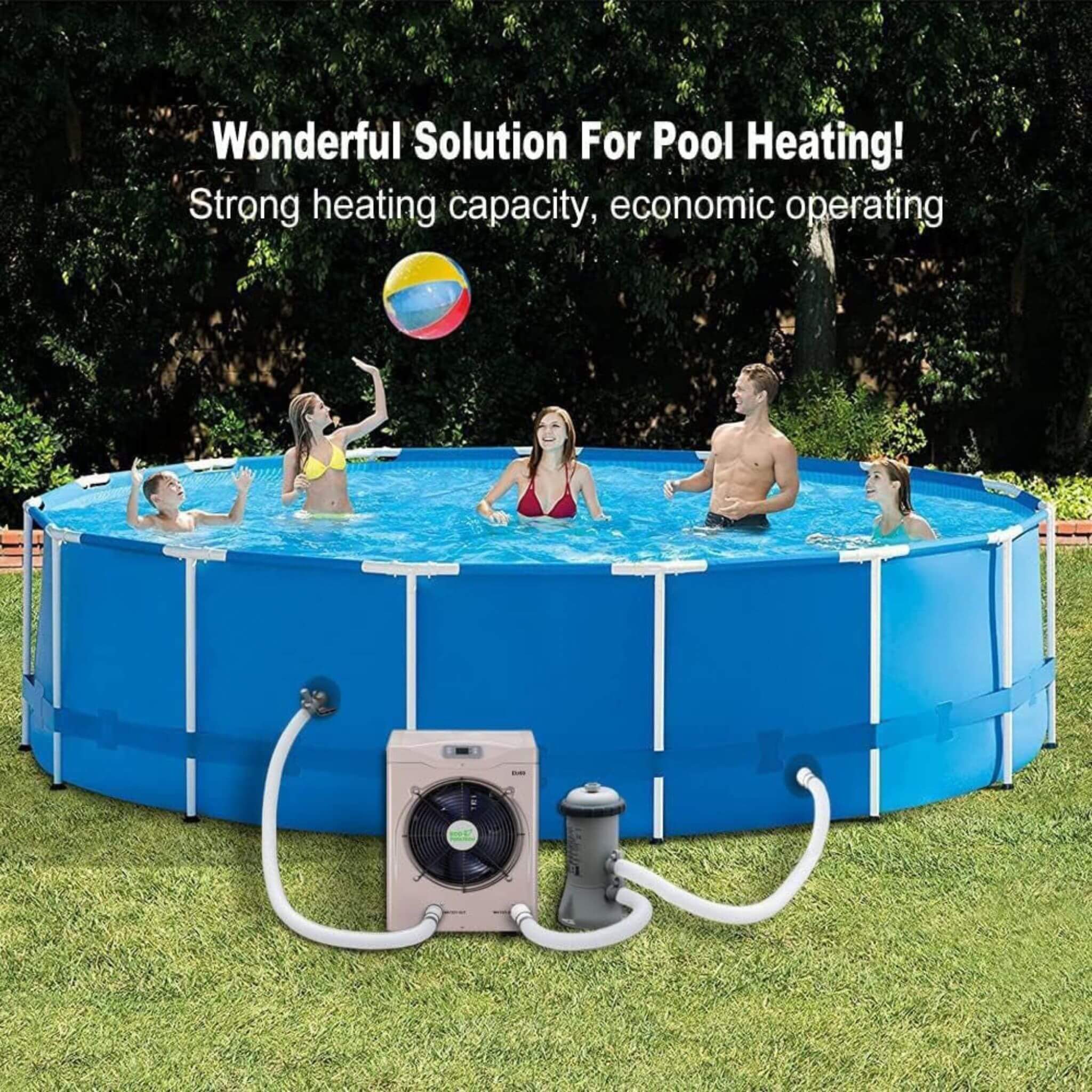 21" Heavy-Duty Electric Home Above And Inground Swimming Pool Heater Pump, 5000 Gallons (SAK94751) - Image 4