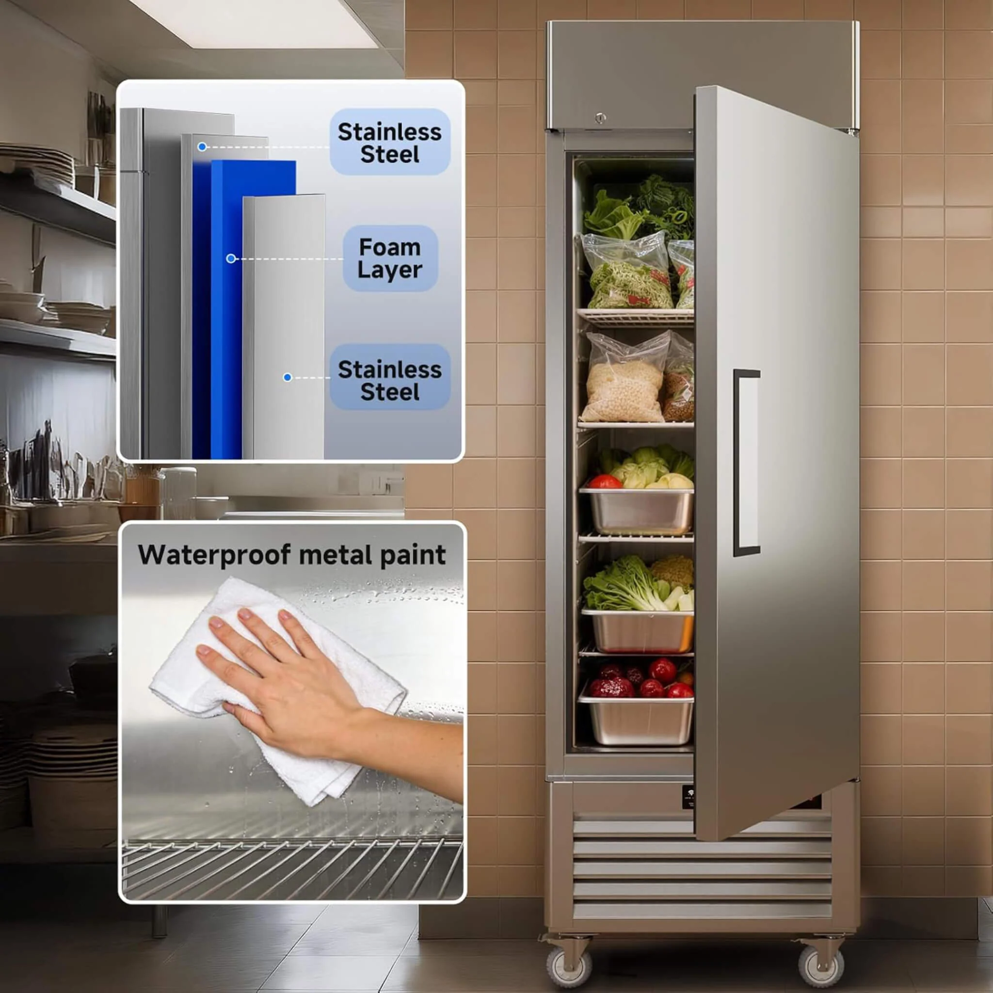 27-Inch Commercial 23 Cu.Ft Single-Door WiFi Refrigerator With Smart App Control (SAK90725) - Image 8