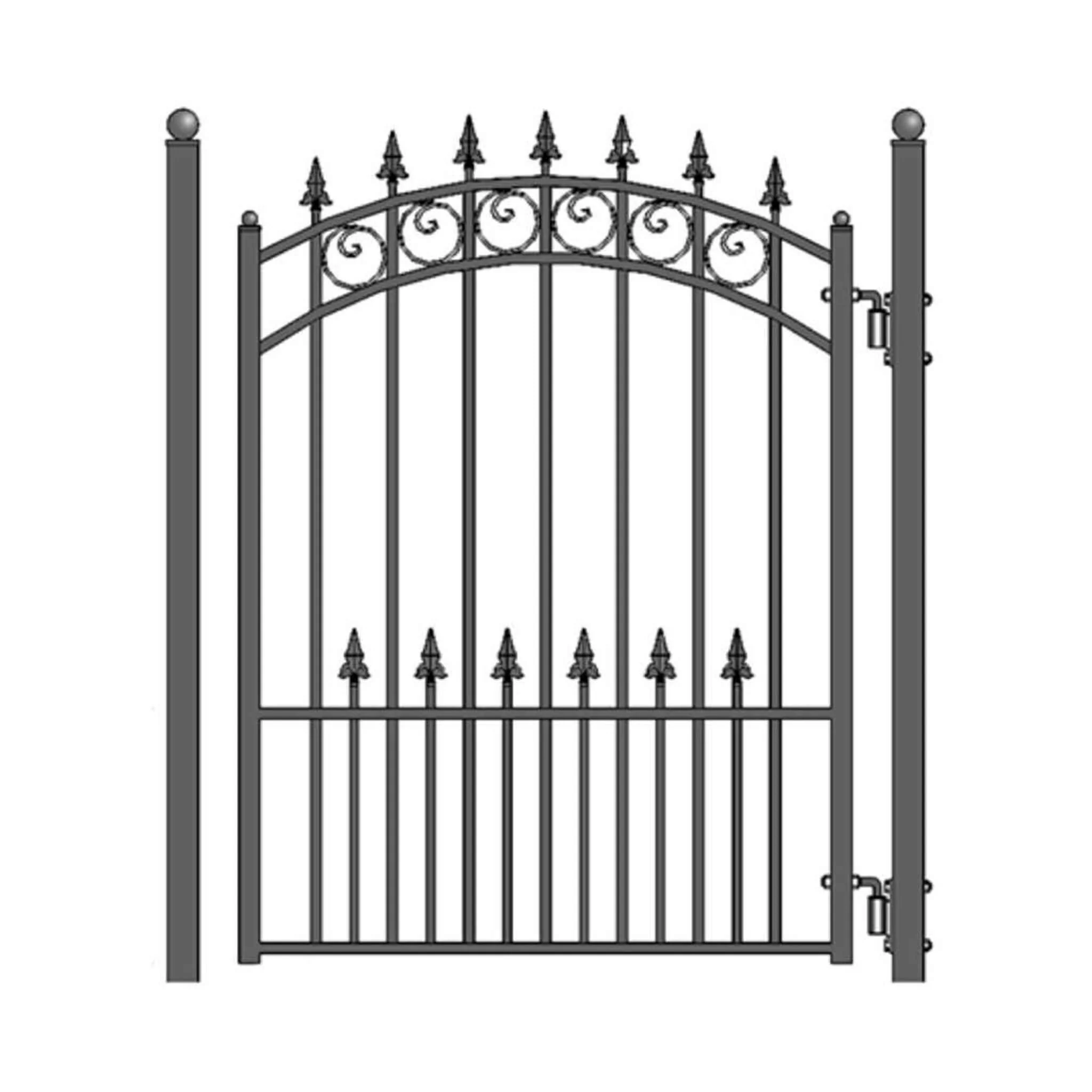 5FT Heavy-Duty Prague Powder-Coated Galvanized Steel Pedestrian Gate (SAK90257)