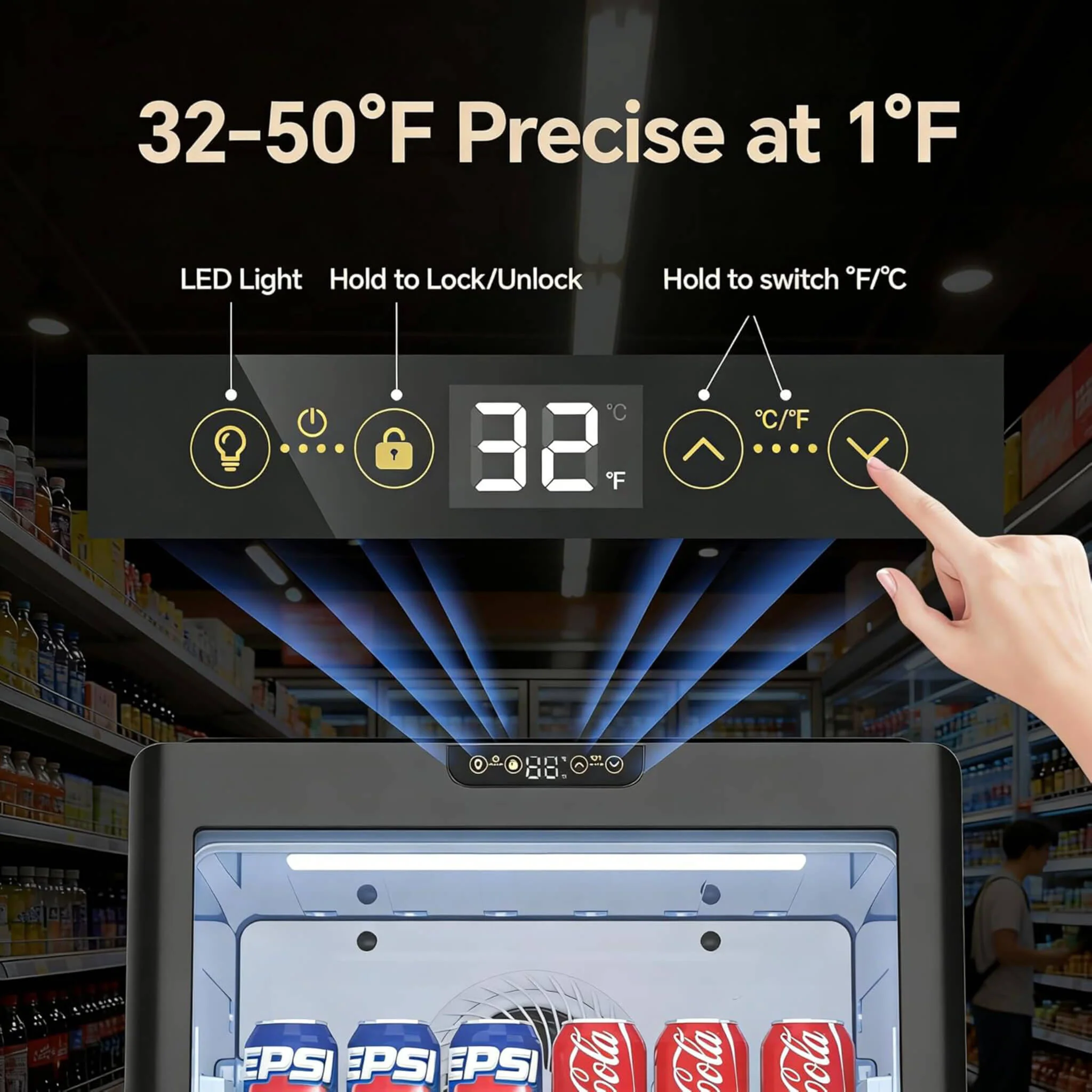 6.0 Cu.Ft Commercial Beverage Refrigerator With Glass Door And Adjustable Shelves (SAK28460) - Image 8