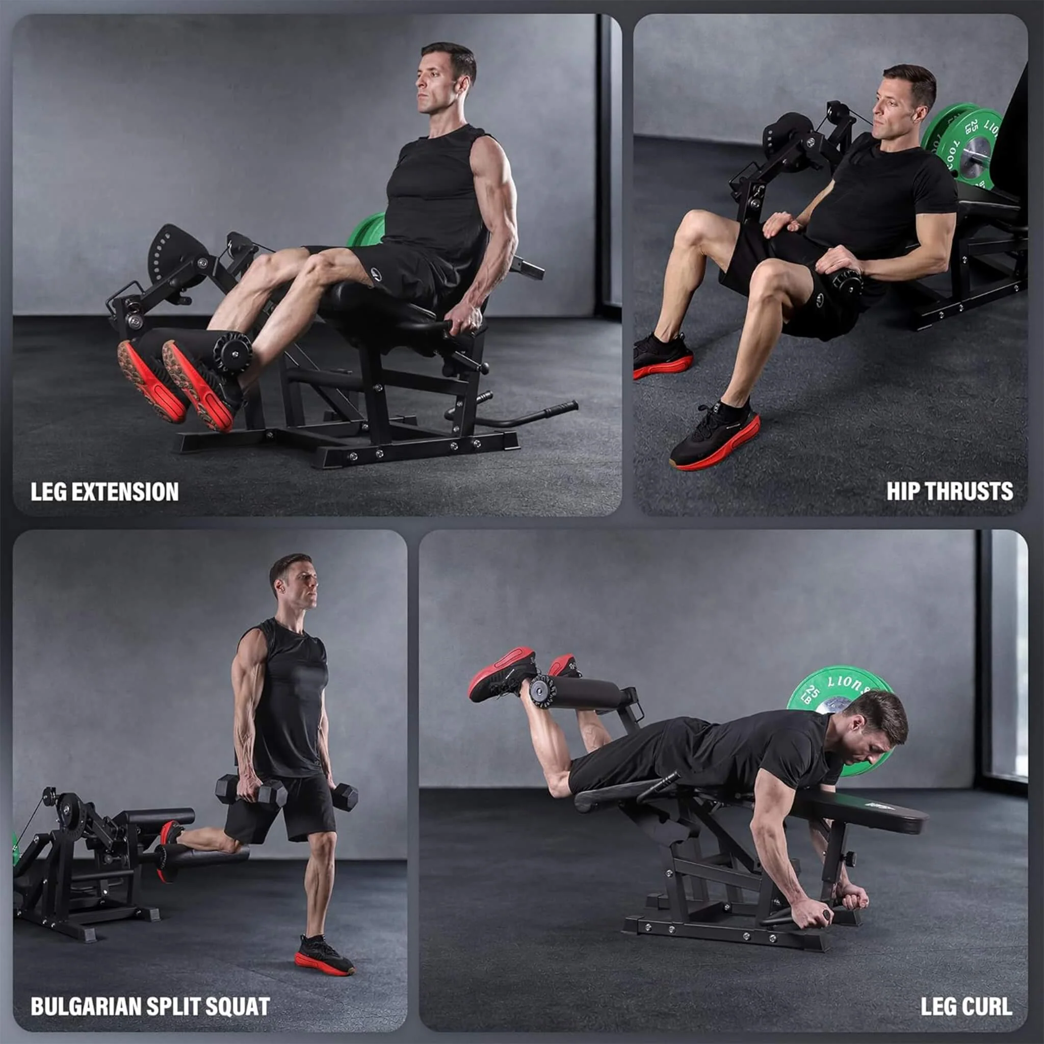 Rovix 800LBS Adjustable Lower Body Leg Extension And Curl Machine (SAK70528) - Image 4
