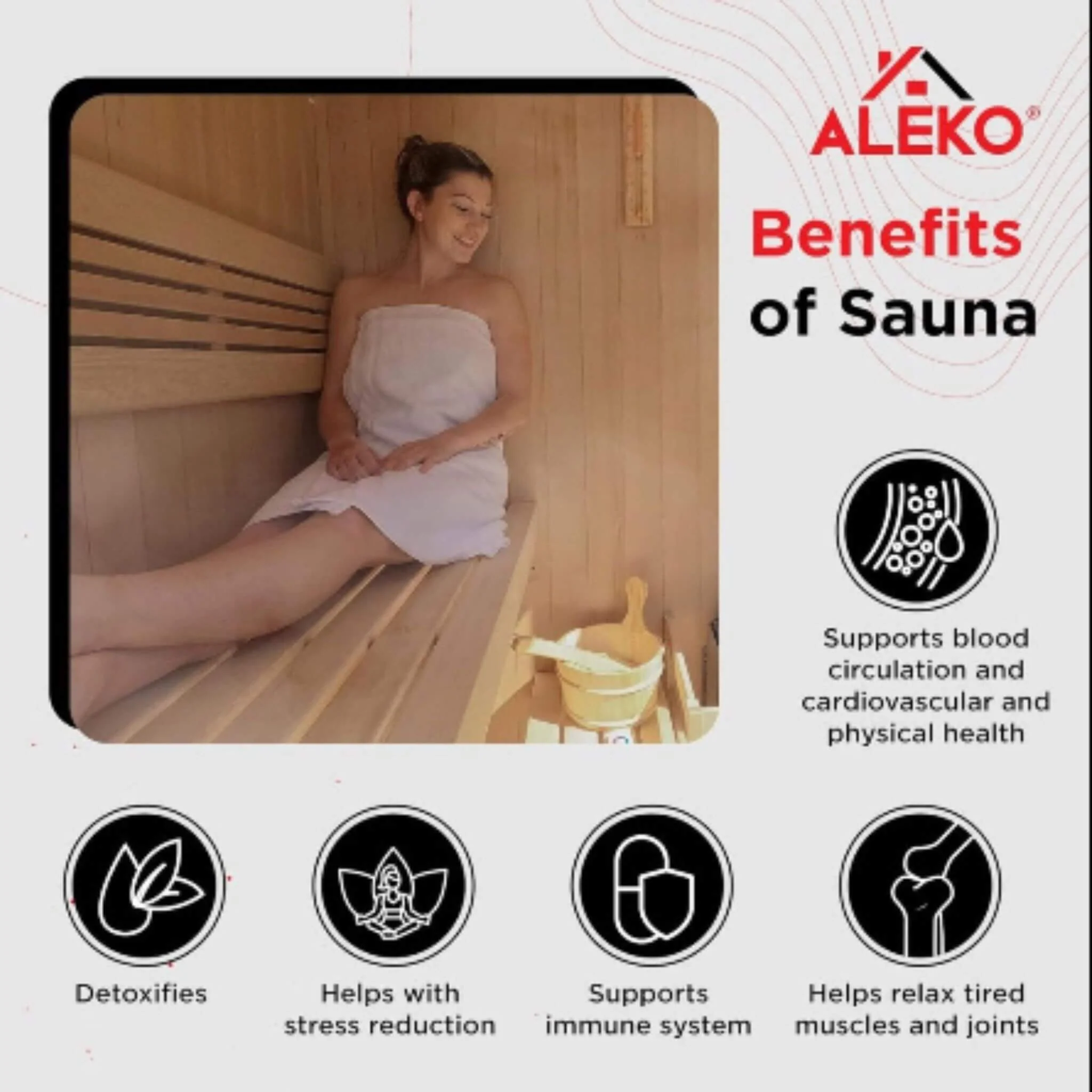 6-Person Premium Canadian Hemlock Indoor Wet Dry Sauna With LED Lights (SAK83174) - Image 20