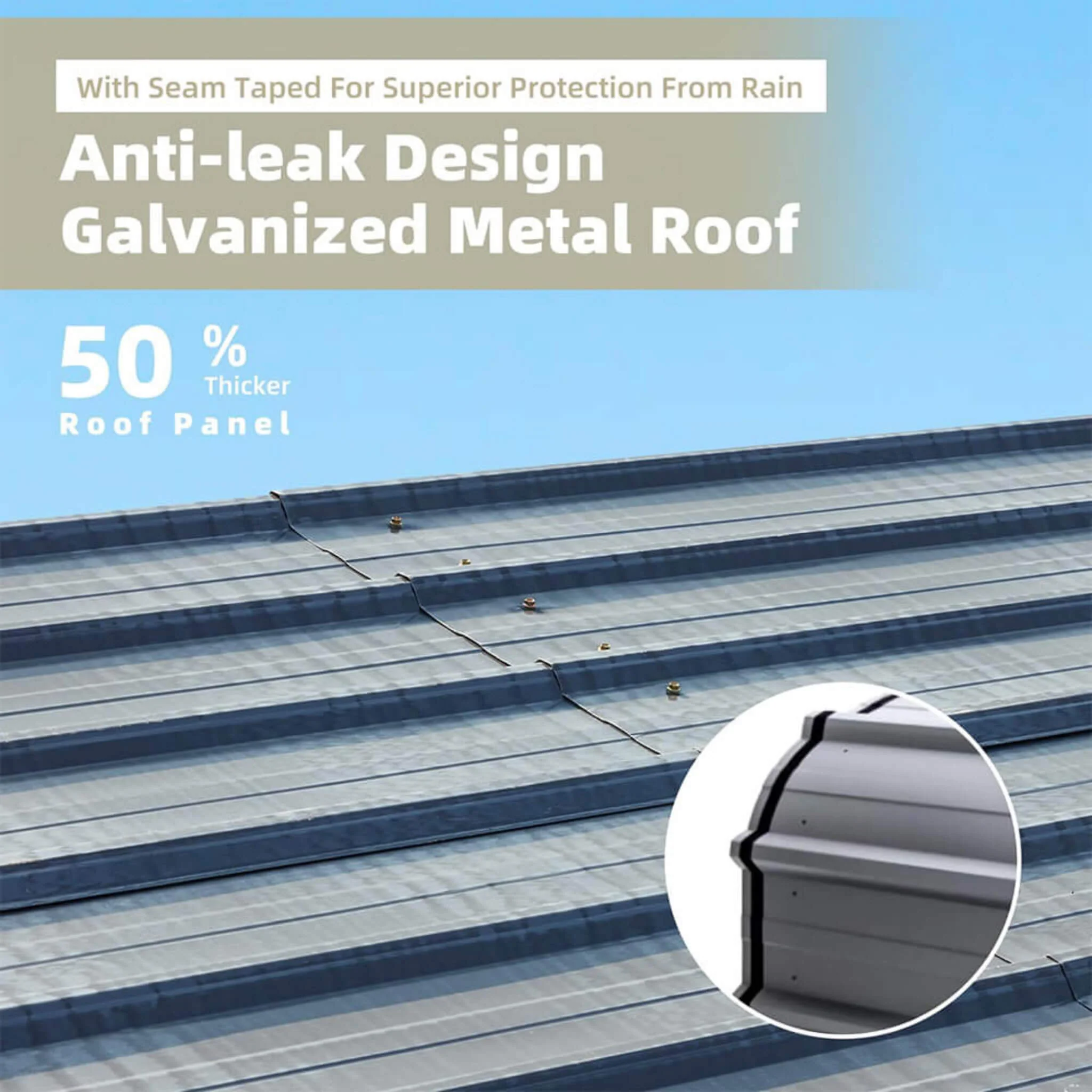 [20X40FT] Alora Extra Large Heavy Duty Four Car Outdoor Metal Carport Canopy For Trucks, Boats And SUVs (SAK29713) - Image 3