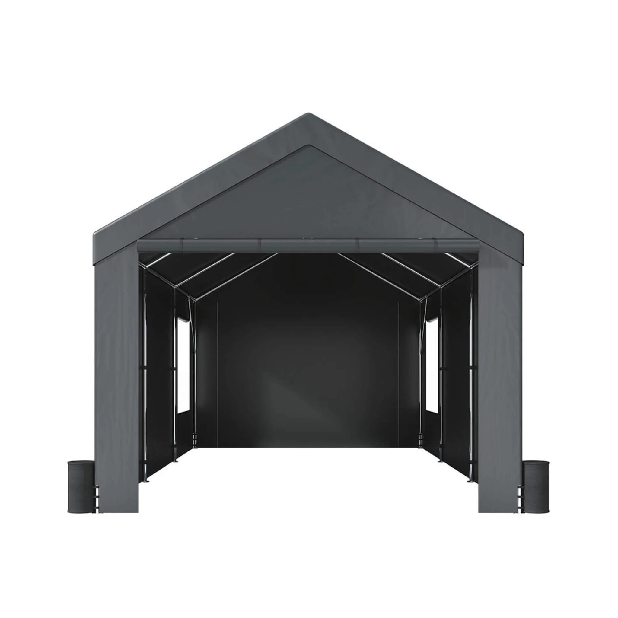 [12X20FT] Alora Heavy-Duty Outdoor Premium Garage Tarp Canopy Shelter W/ Removable Sidewalls (SAK94615) - Image 9