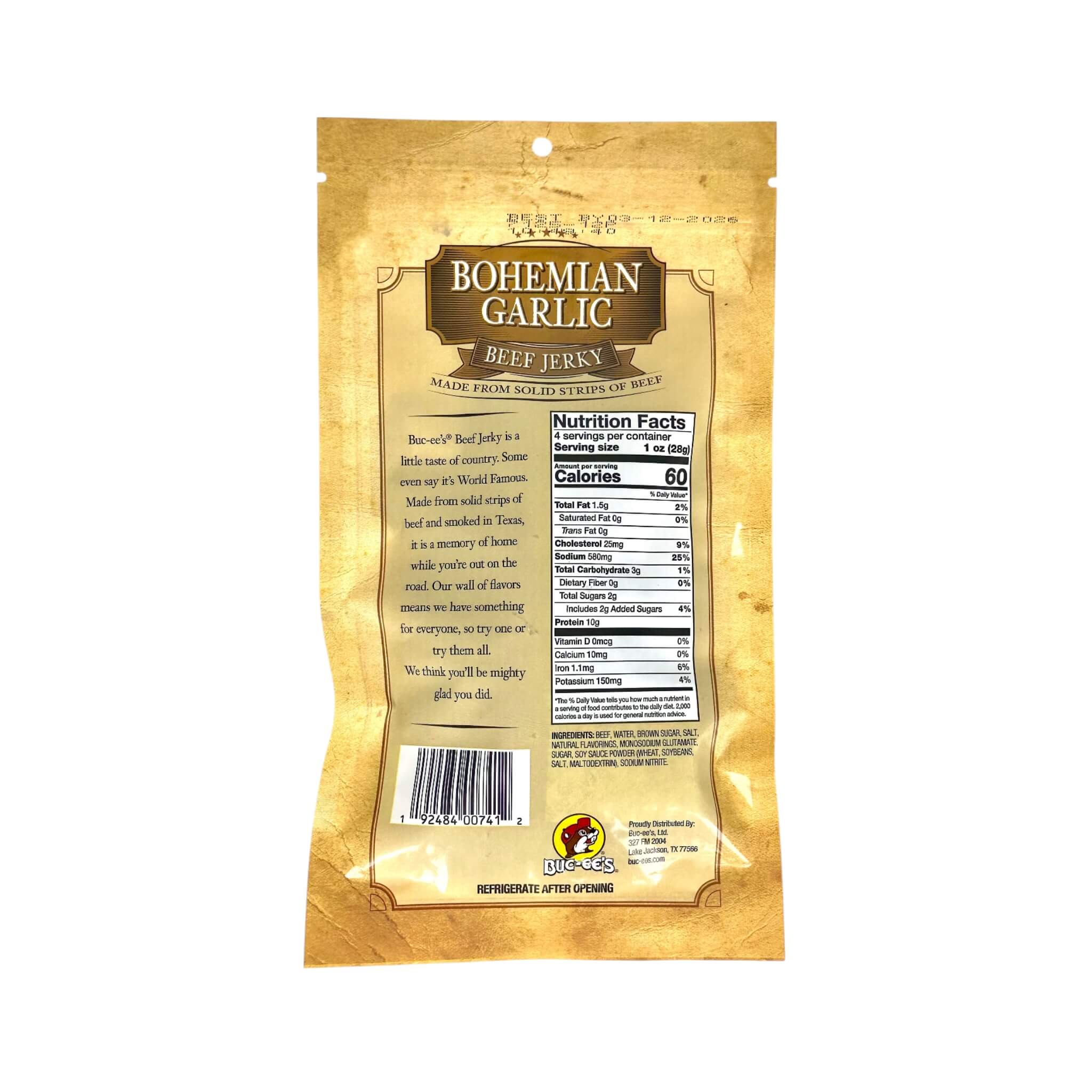 Buc-ee’s Premium Bohemian Garlic Beef Jerky (SAK74825) - Image 4