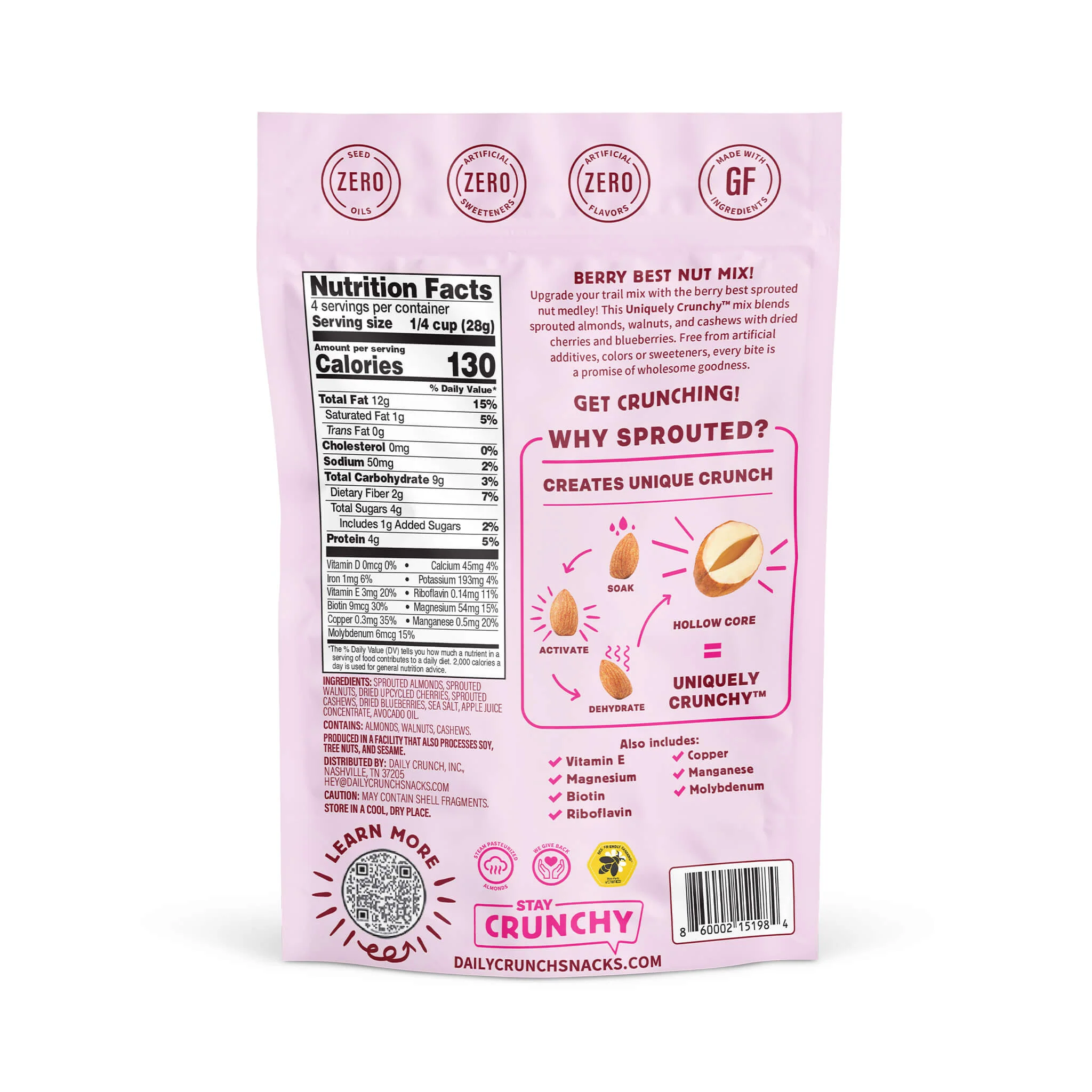 Daily Crunch Cherry Berry Sprouted Nut Medley - Image 2