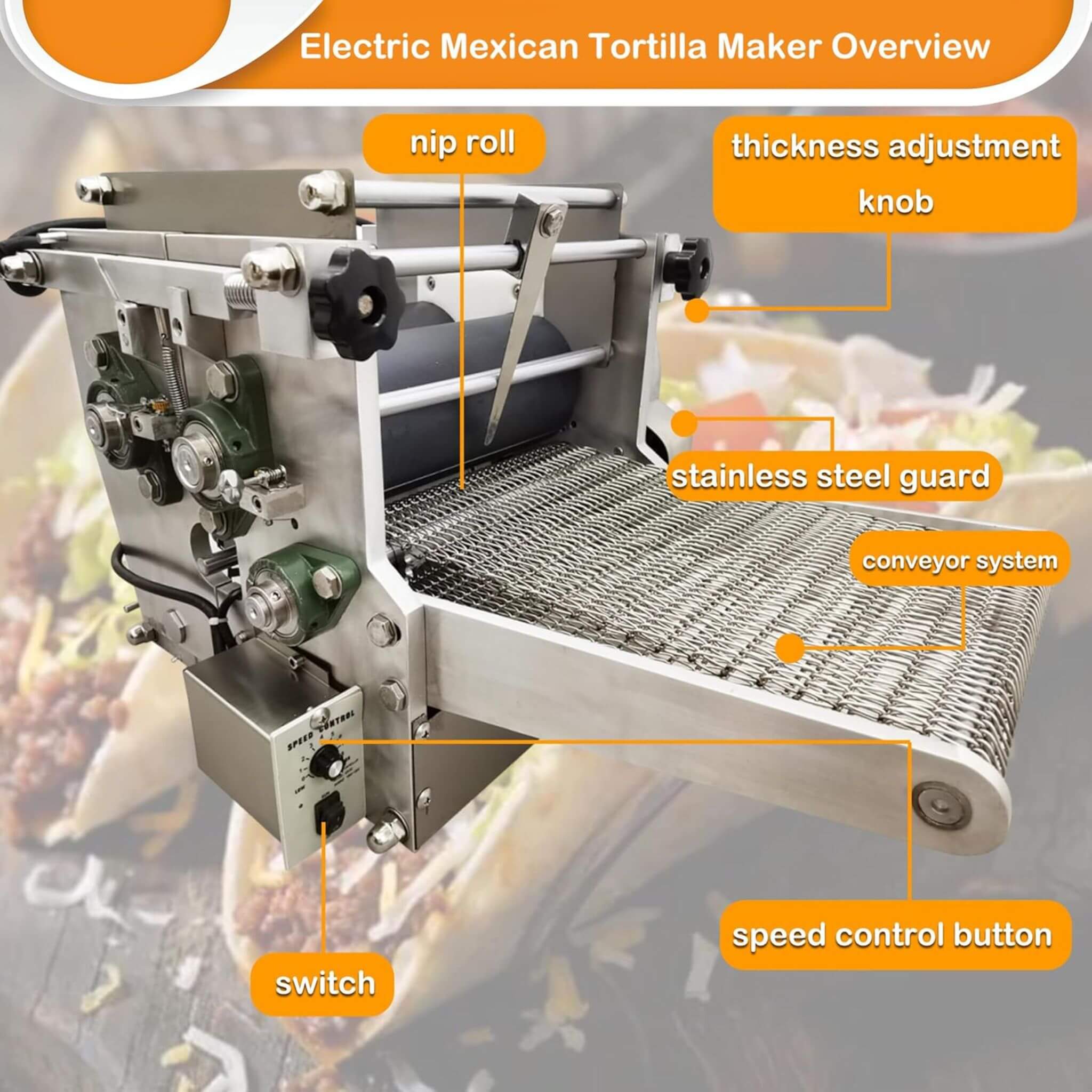 Heavy-Duty Commercial Automatic Corn Tortilla Making Machine (SAK60513) - Image 8