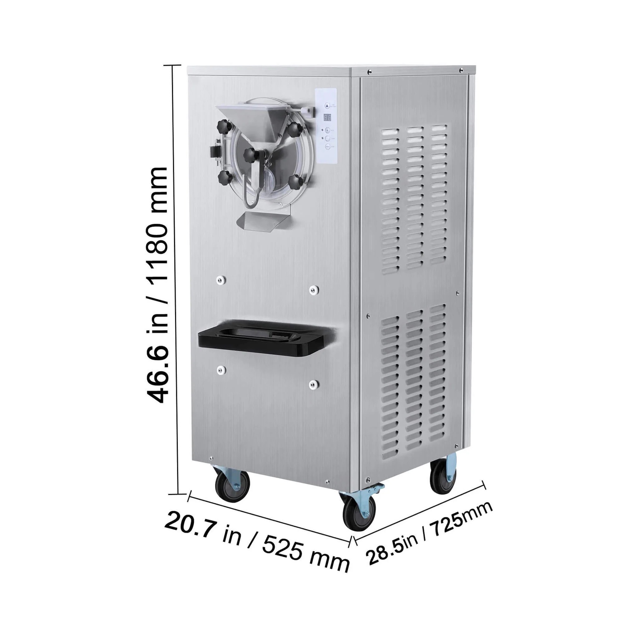 Commercial Single-Flavor Hard Serve Stainless Steel Ice Cream Machine, 20-25L/H (SAK20782) - Image 8
