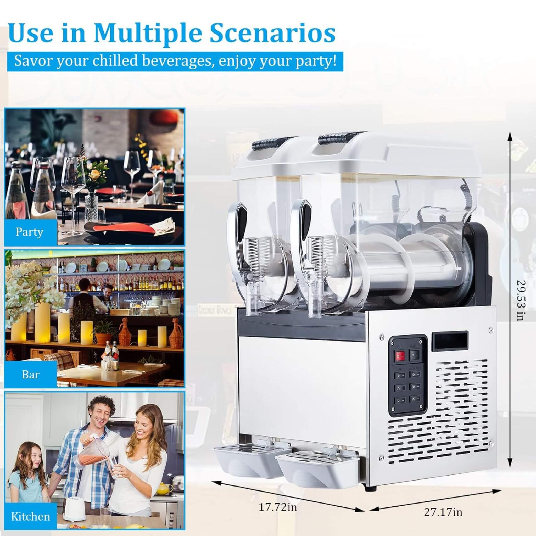24L Commercial Stainless Steel Frozen Slush Machine With Auto Clean (SAK68047) - Image 10