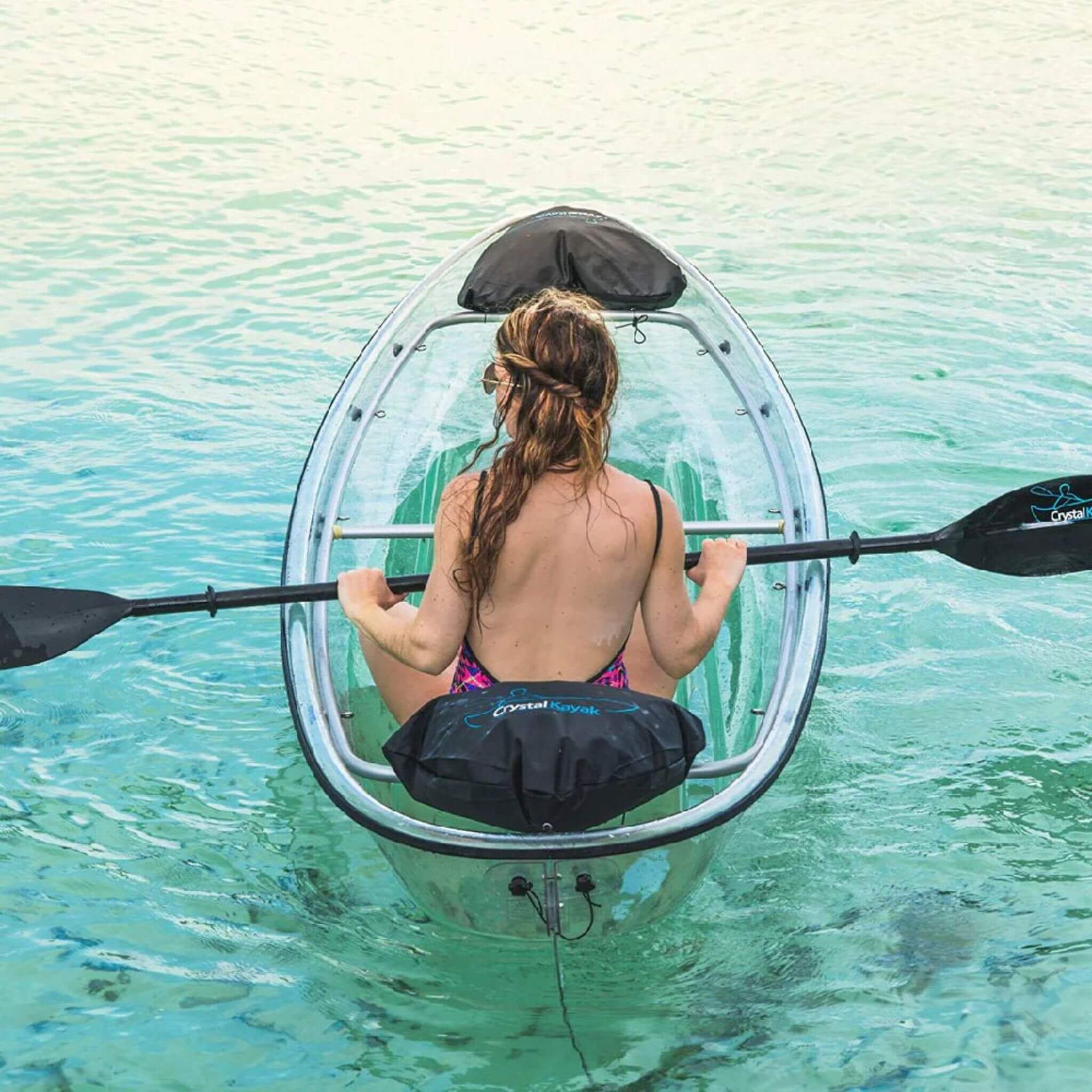 Crystal Kayak Premium 2-Person Outdoor Clear Bottom Explorer Kayak With Paddles, 11FT (SAK59460) - Image 8
