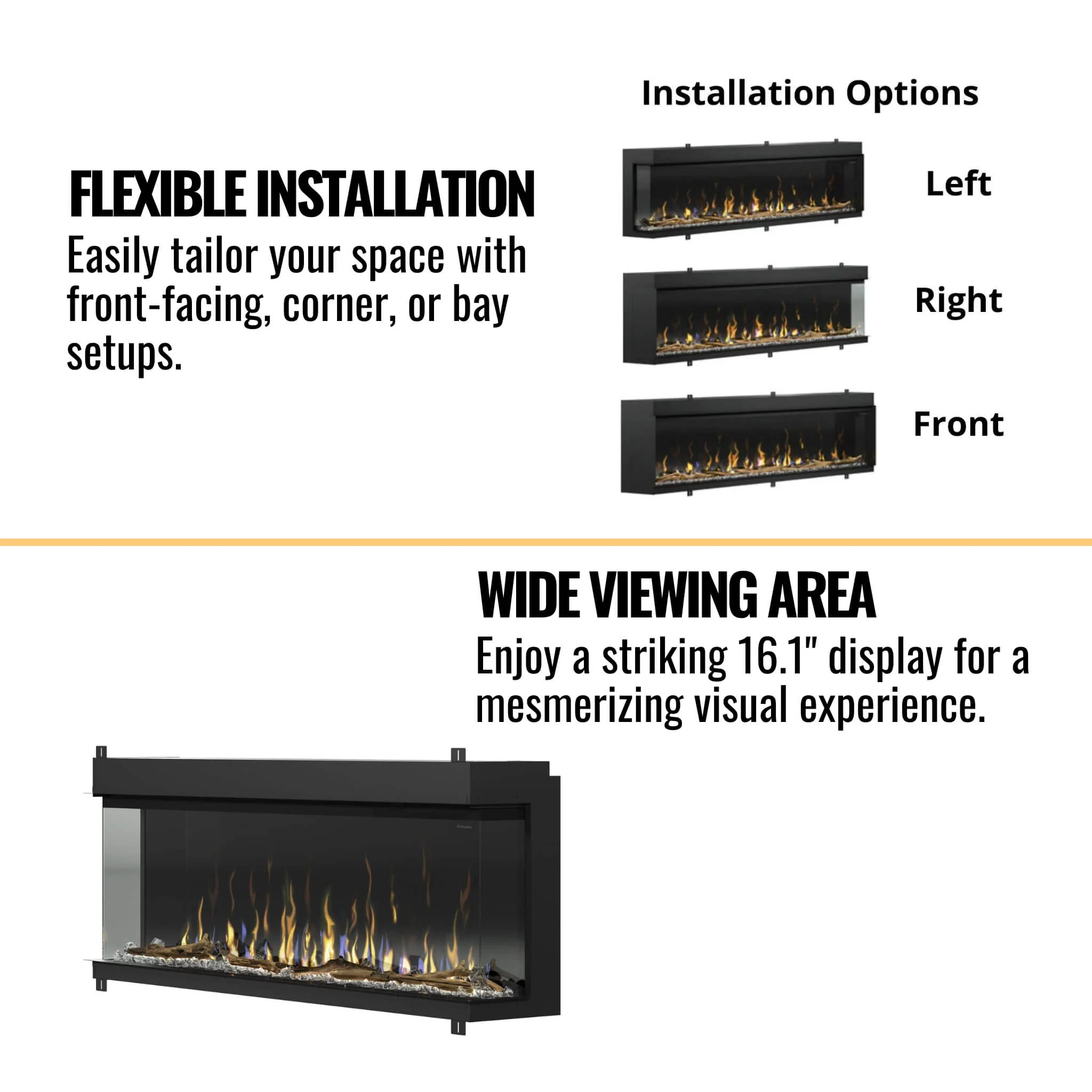 Dimplex IgniteXL Bold 60-Inch Built-In Linear Modern Electric Fireplace With Multi Colored Flames [XLF6017-XD] (SAK90413) - Image 10