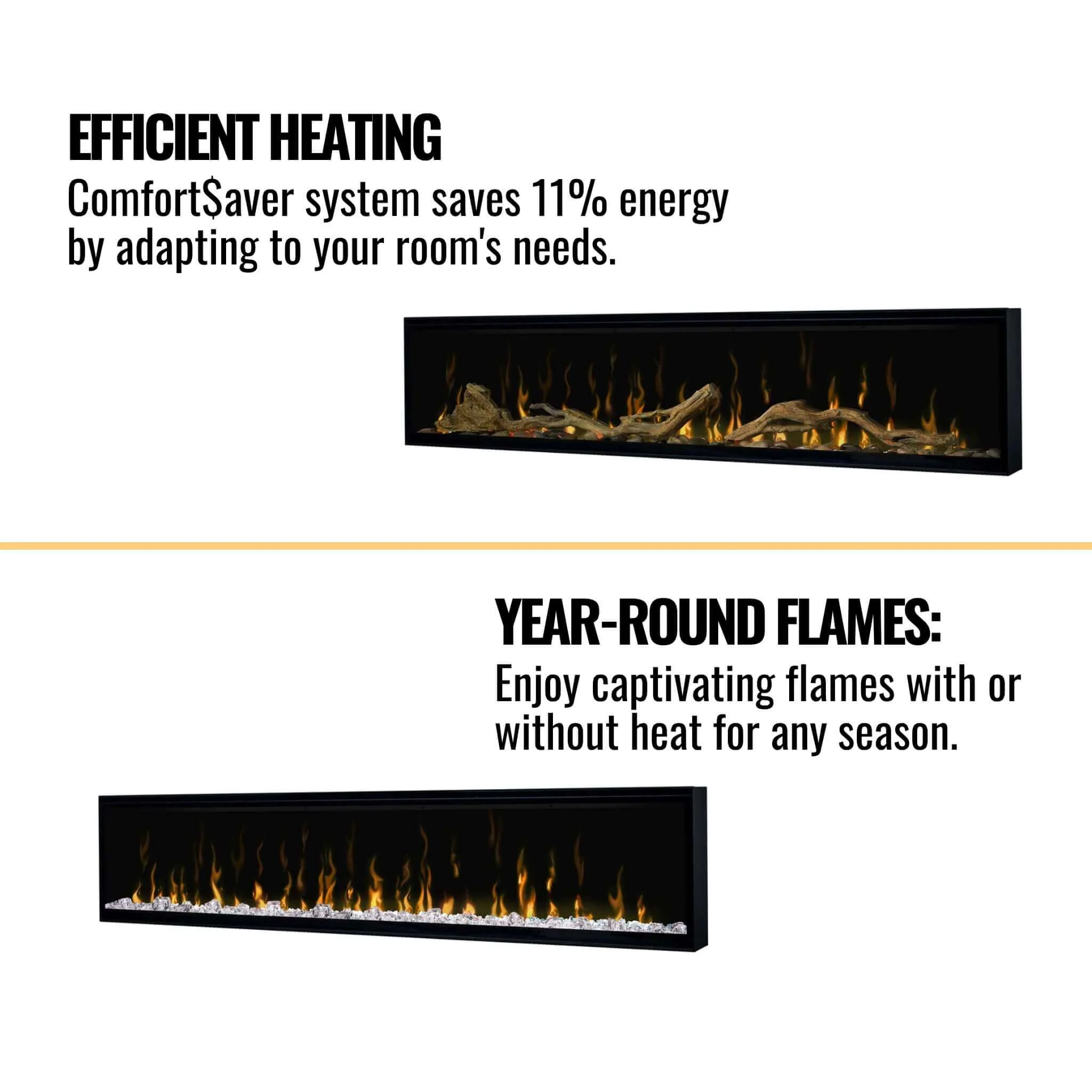 Dimplex IgniteXL 74-Inch Premium Built-In Linear Electric Fireplace With Integrated Heater Fan [XLF74] (SAK14736) - Image 9