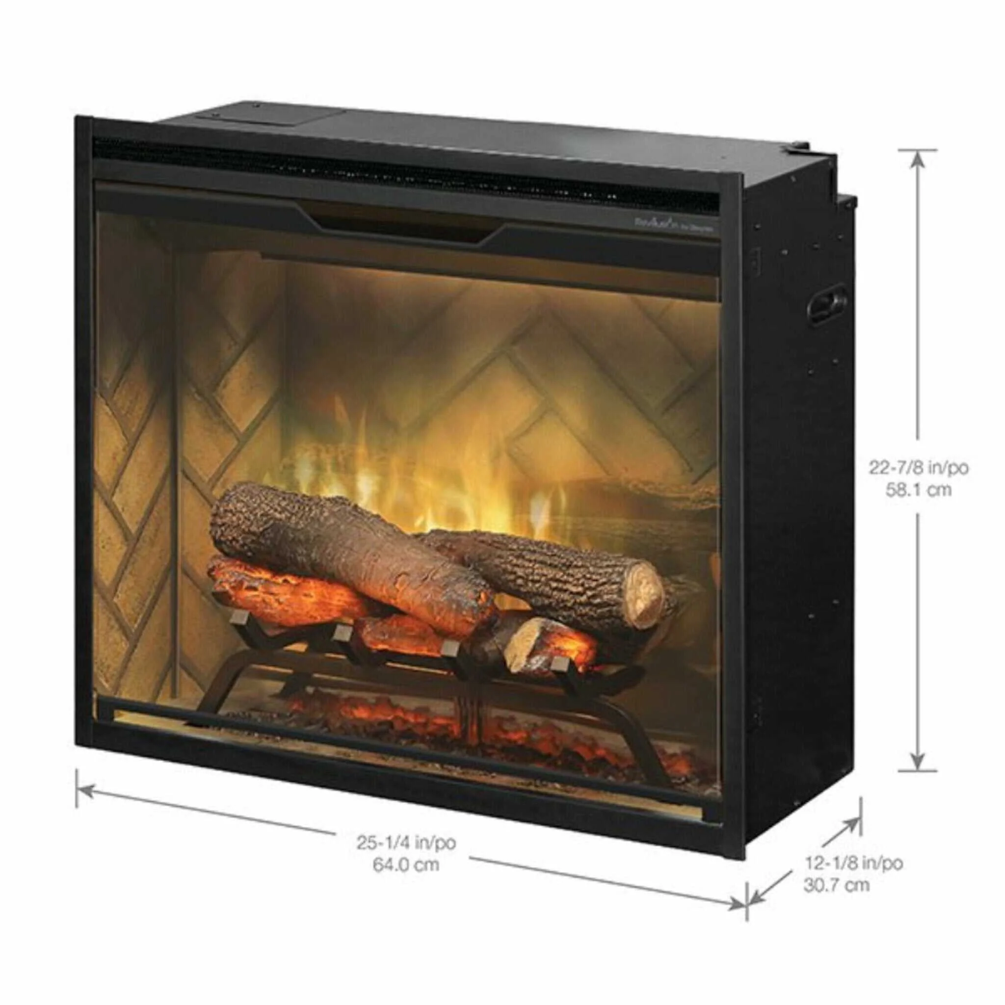 Dimplex Revillusion Herringbone Brick Built-In Electric Firebox With Front Glass [RBF30/36/42] (SAK12893) - Image 13