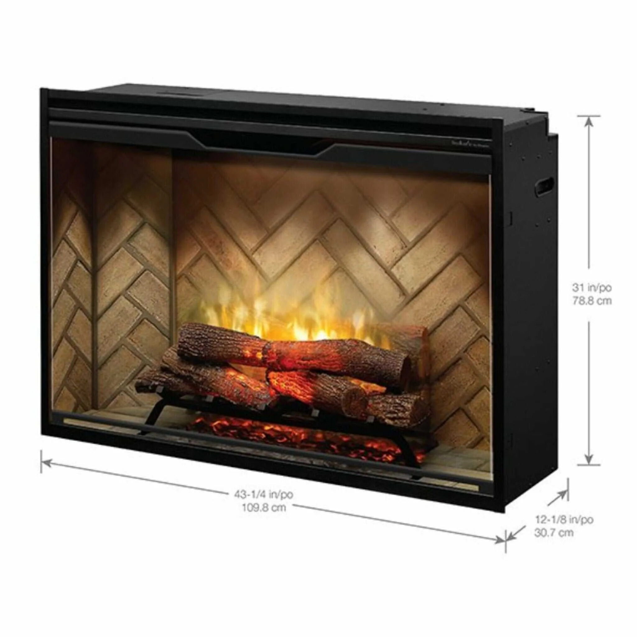 Dimplex Revillusion Herringbone Brick Built-In Electric Firebox With Front Glass [RBF30/36/42] (SAK12893) - Image 15