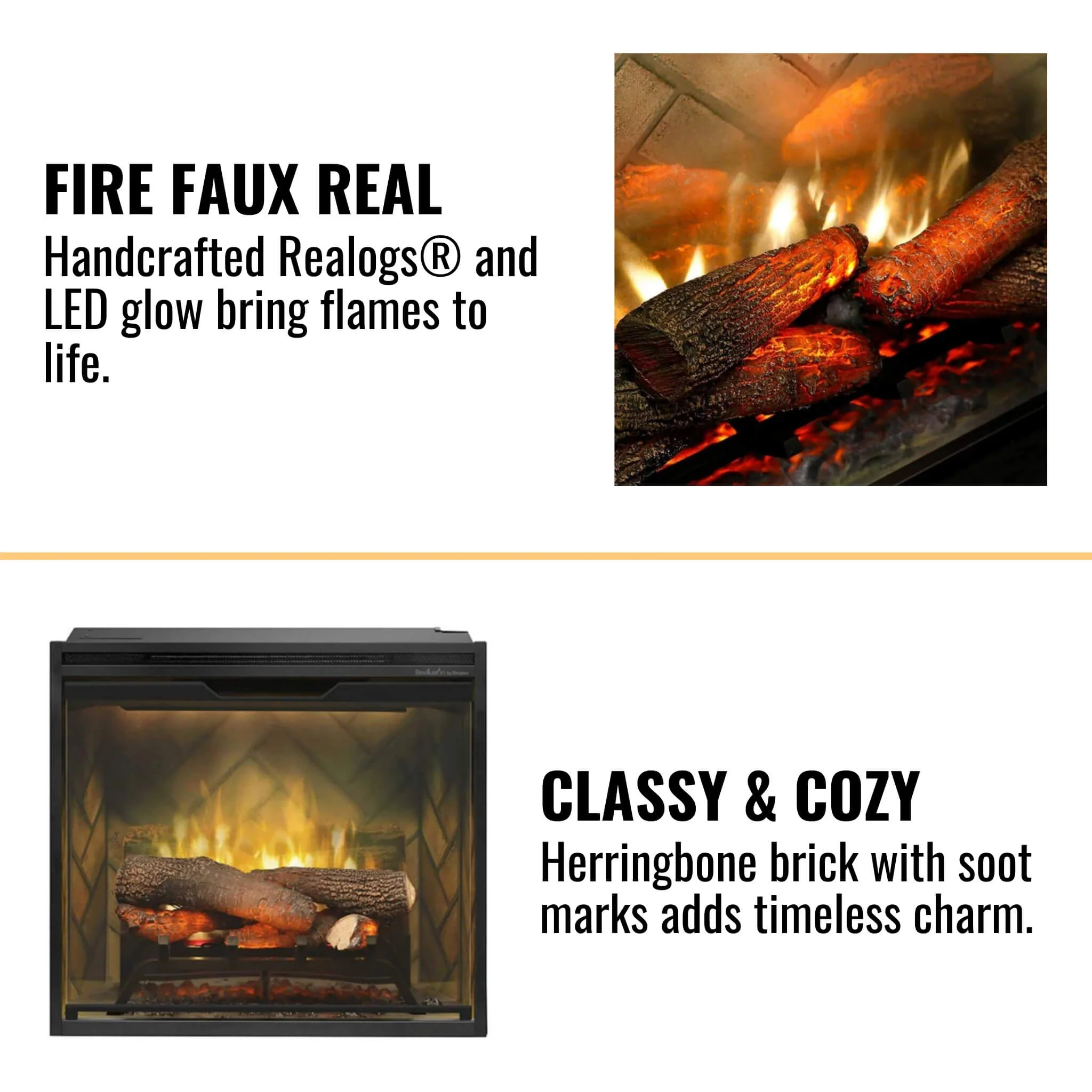 Dimplex Revillusion Herringbone Brick Built-In Electric Firebox With Front Glass [RBF30/36/42] (SAK12893) - Image 18