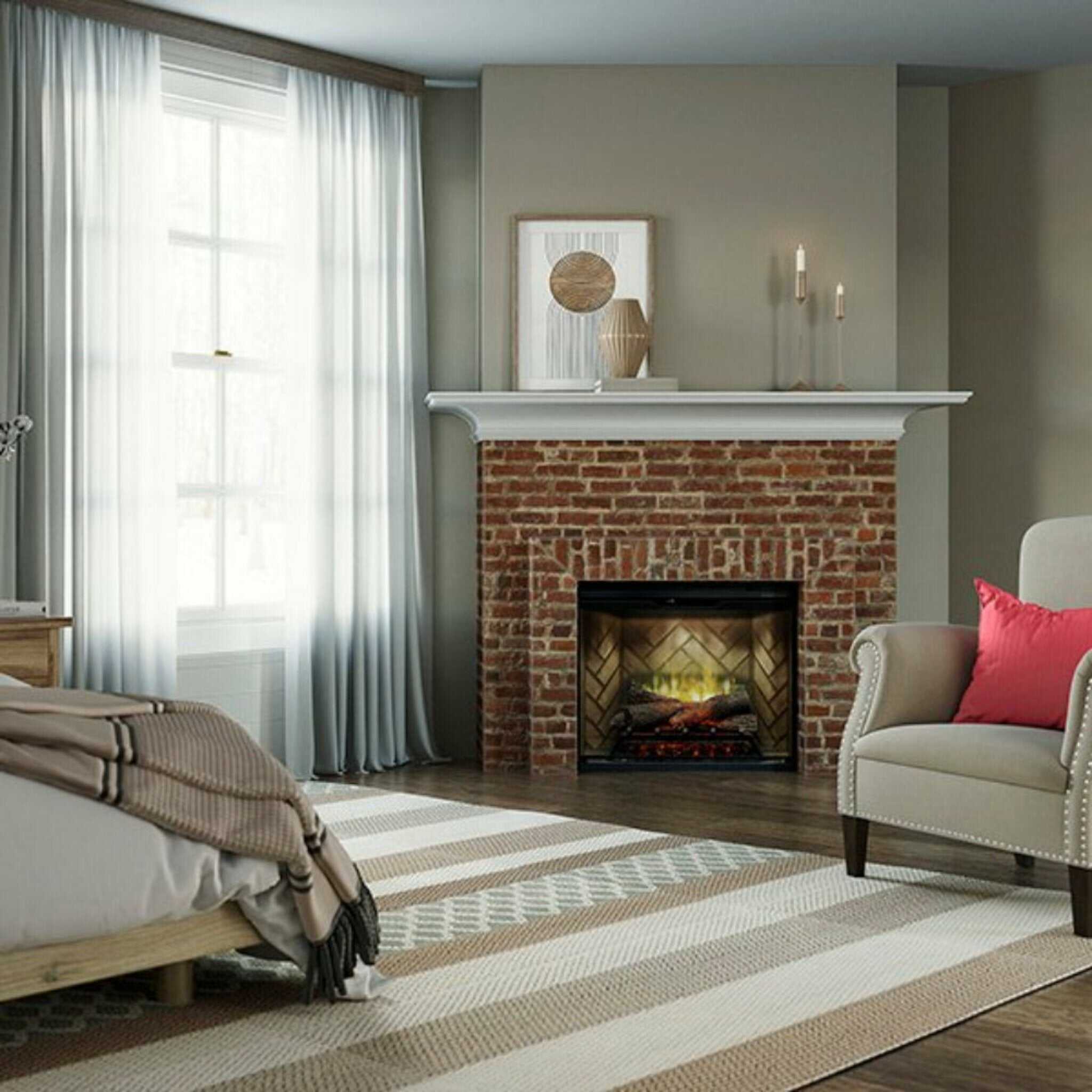 Dimplex Revillusion Herringbone Brick Built-In Electric Firebox With Front Glass [RBF30/36/42] (SAK12893) - Image 7