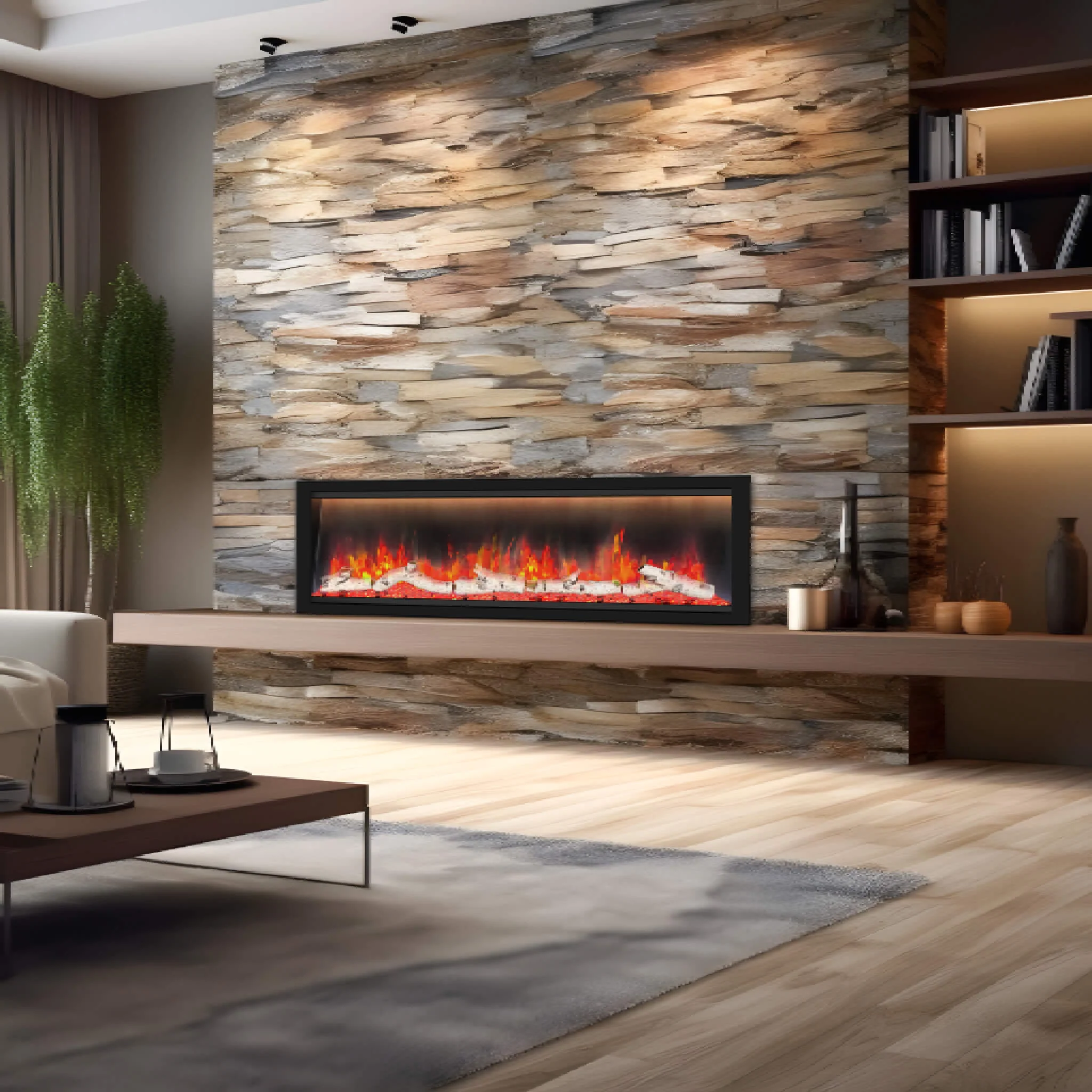 Dynasty Allegro 68" Smart Linear Electric Fireplace With Remote Control [DY-BFM68] (SAK87415) - Image 8