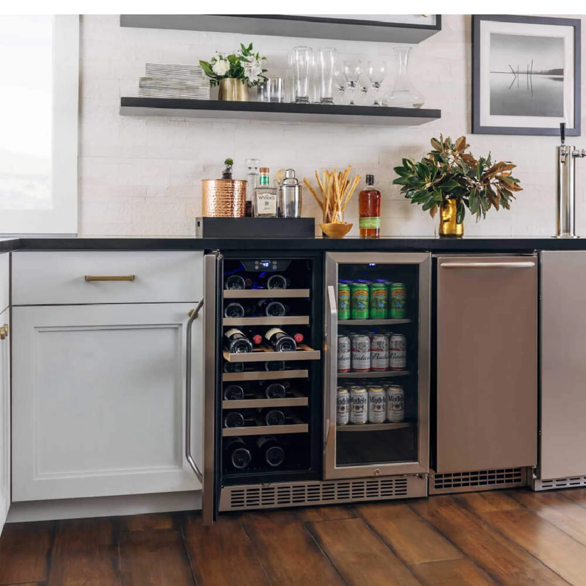 Edgestar 30-Inch Wide 28 Bottle Built In Dual Zone Beverage Center With 86 Can Capacity (SAK35972) - Image 4