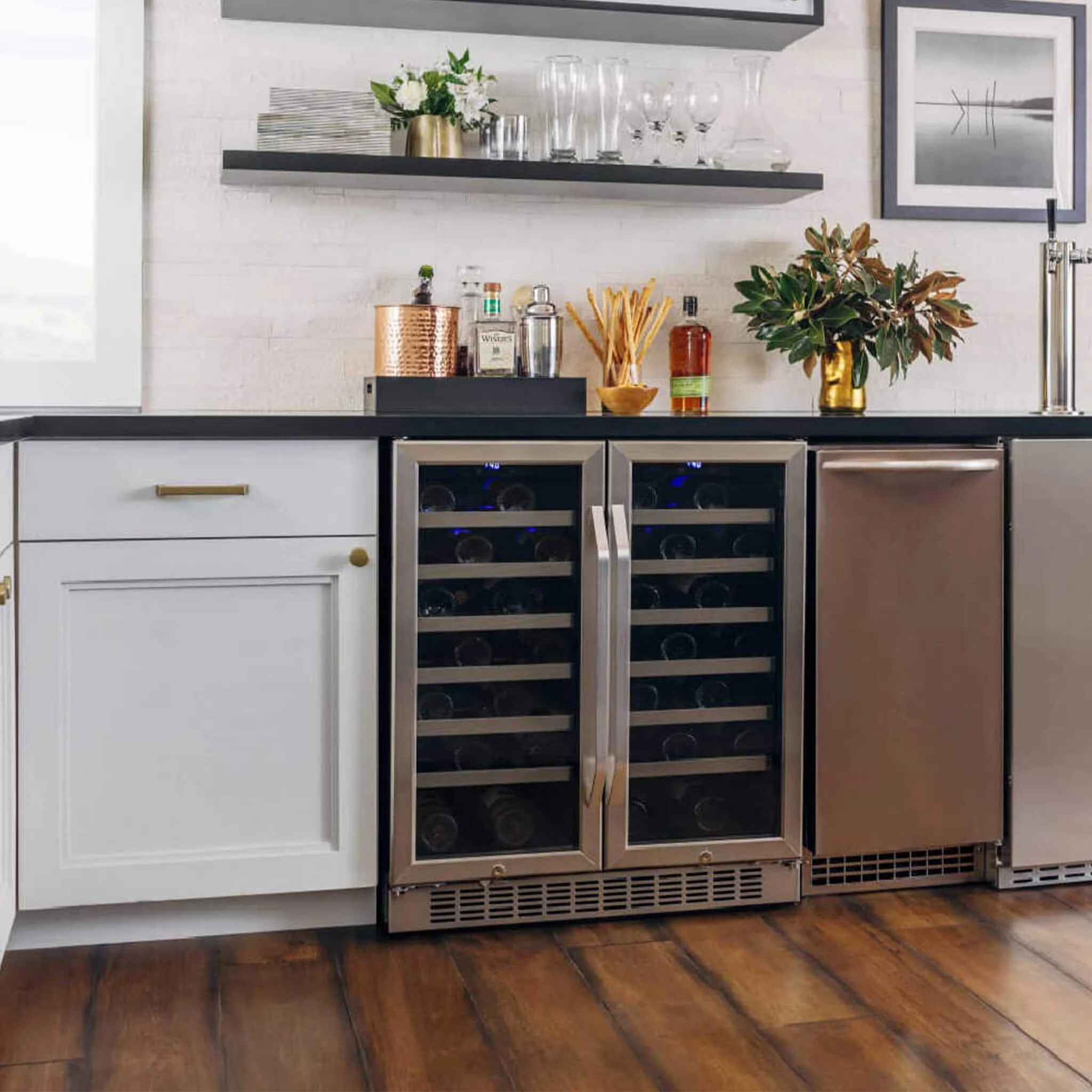 Edgestar 30-Inch Wide 56 Bottle Capacity Built-In French Door Wine Cooler With Door Locks [CWR5631FD] (SAK56381) - Image 8