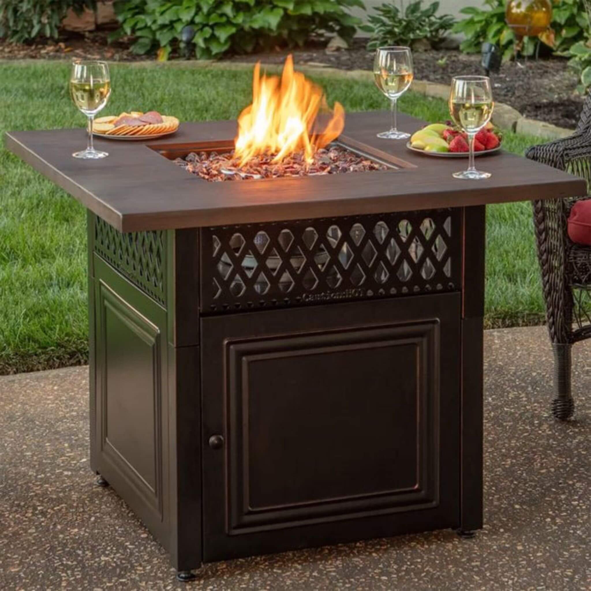 Endless Summer Donovan Steel Propane Outdoor Fire Pit Table W/ Lid (SAK54052) - Image 11