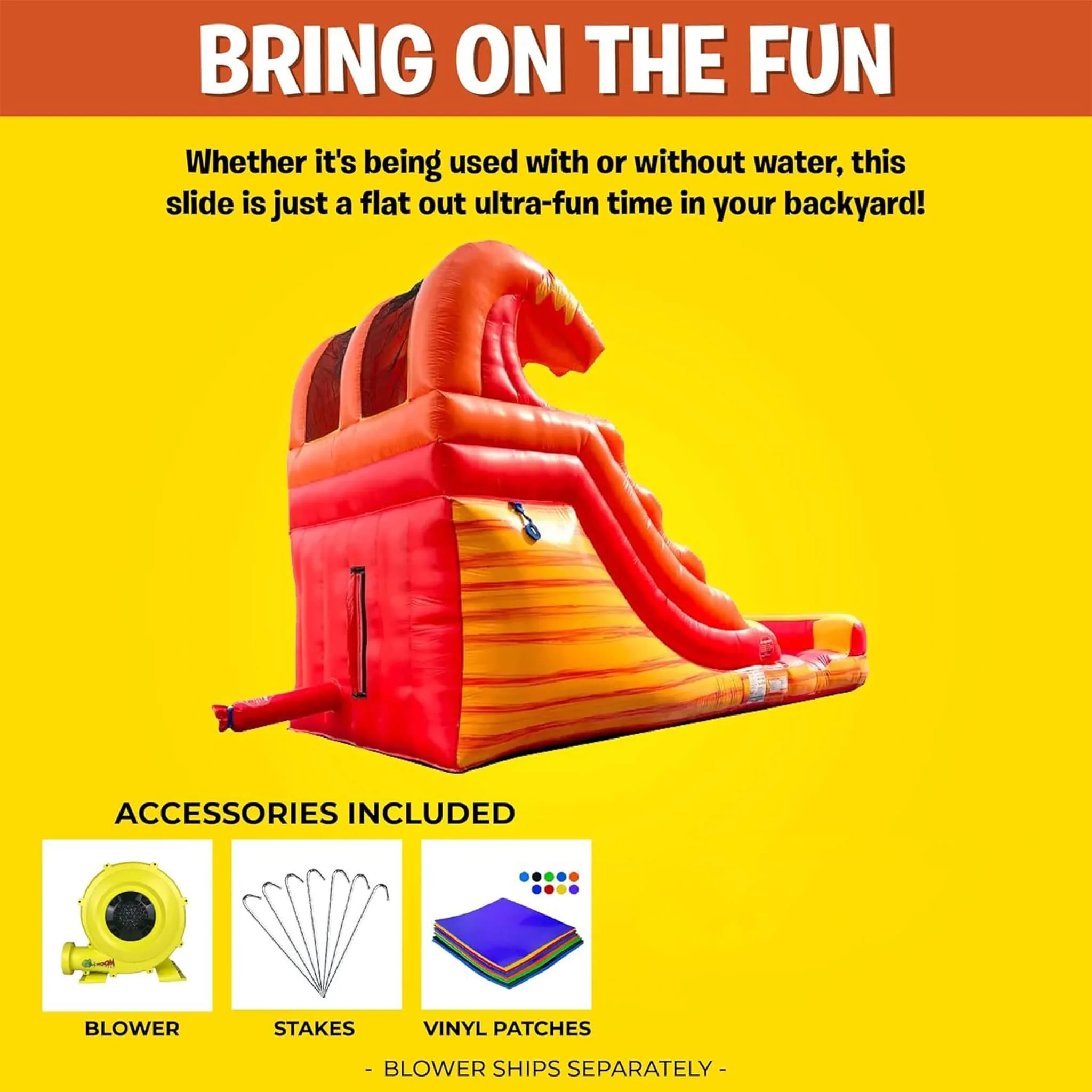 Large Fire Marble Inflatable Water Slide With Pool And Blower (SAK34567) - Image 5