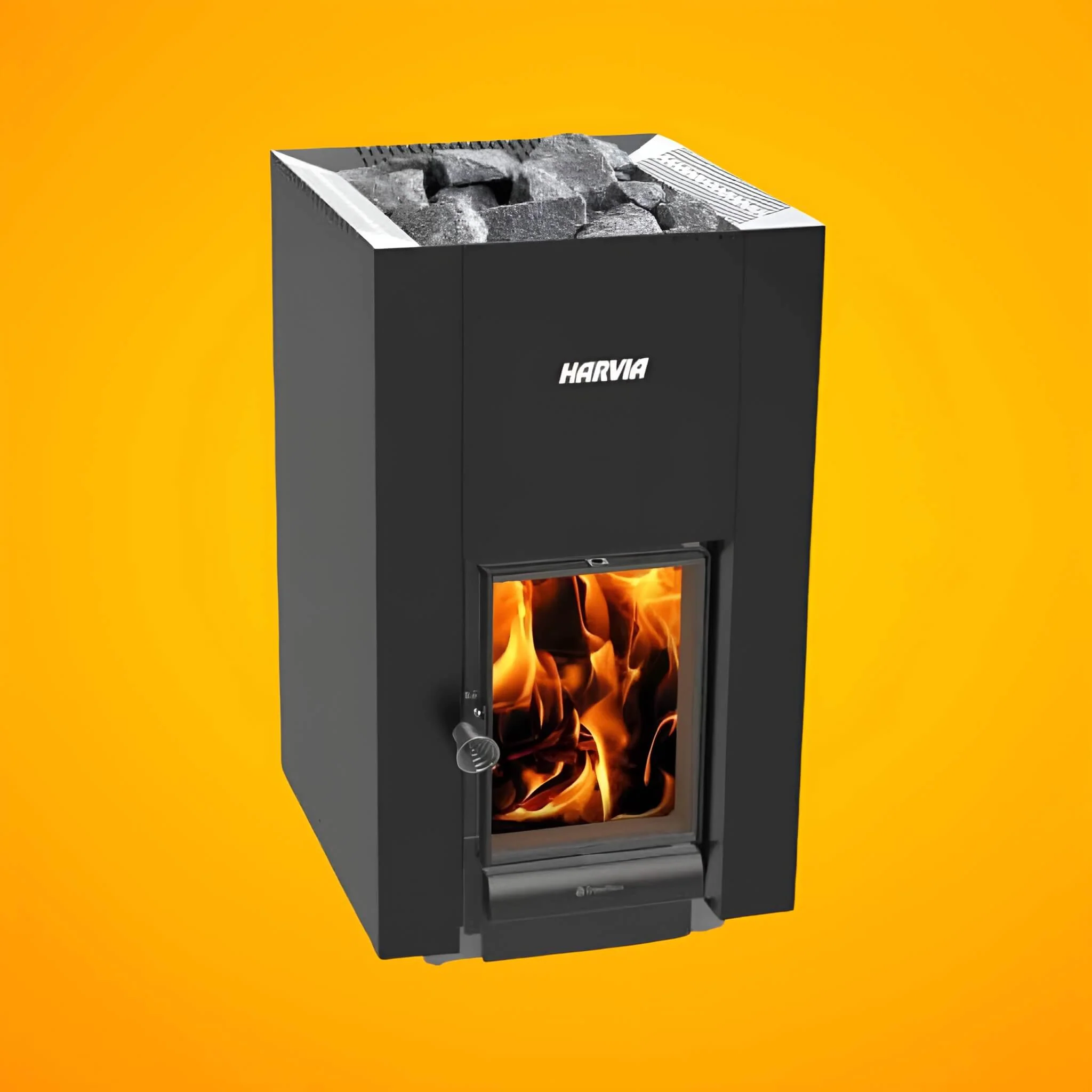Harvia GreenFlame 22 Linear Wood Sauna Stove With Sauna Stones, 15.7KW [WKLI22GM] (SAK62094) - Image 5