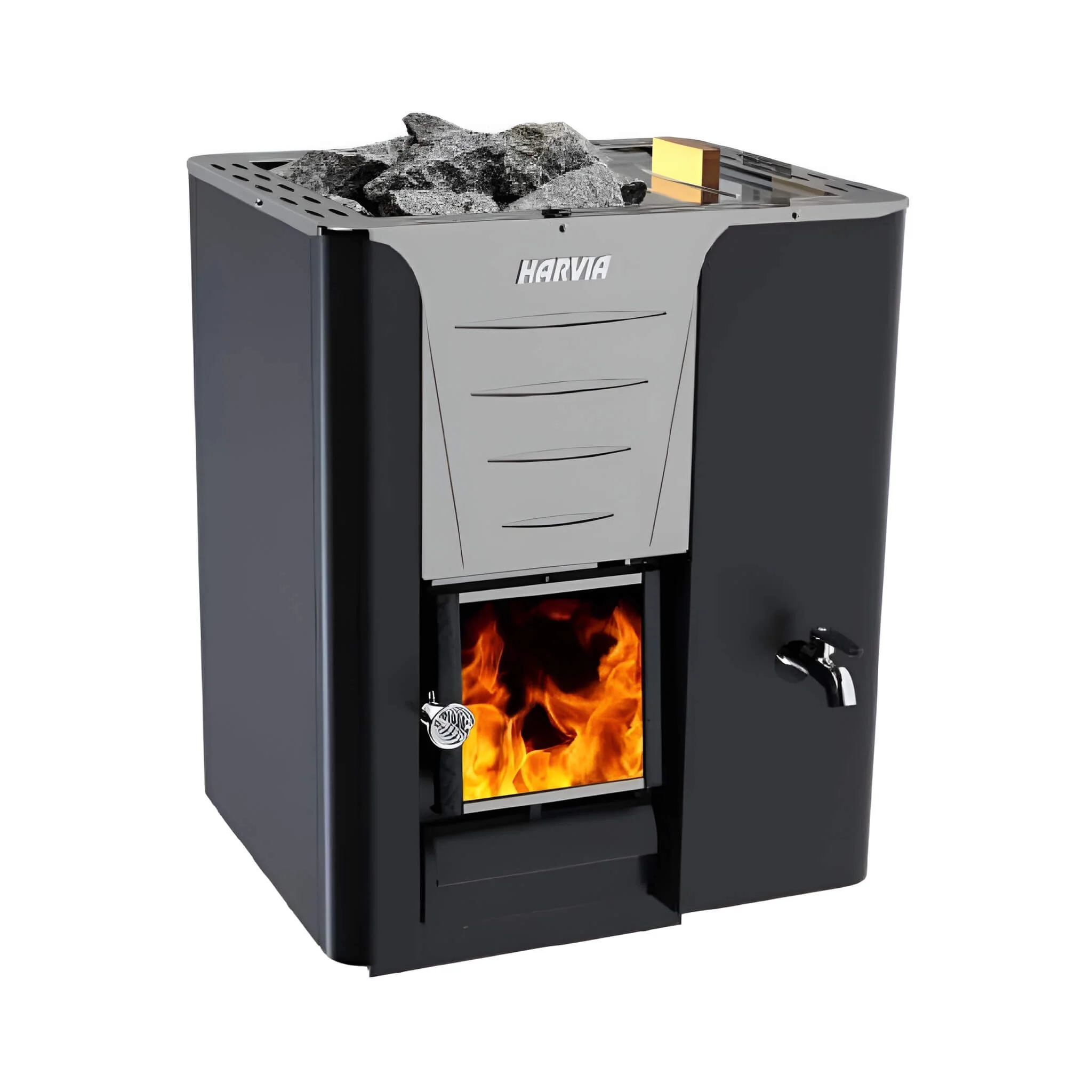 Harvia Pro 20 LS/RS Sauna Wood Stove With Water Tank & Sauna Stones, 24.1KW [WK200LS/RS] (SAK27456) - Image 4