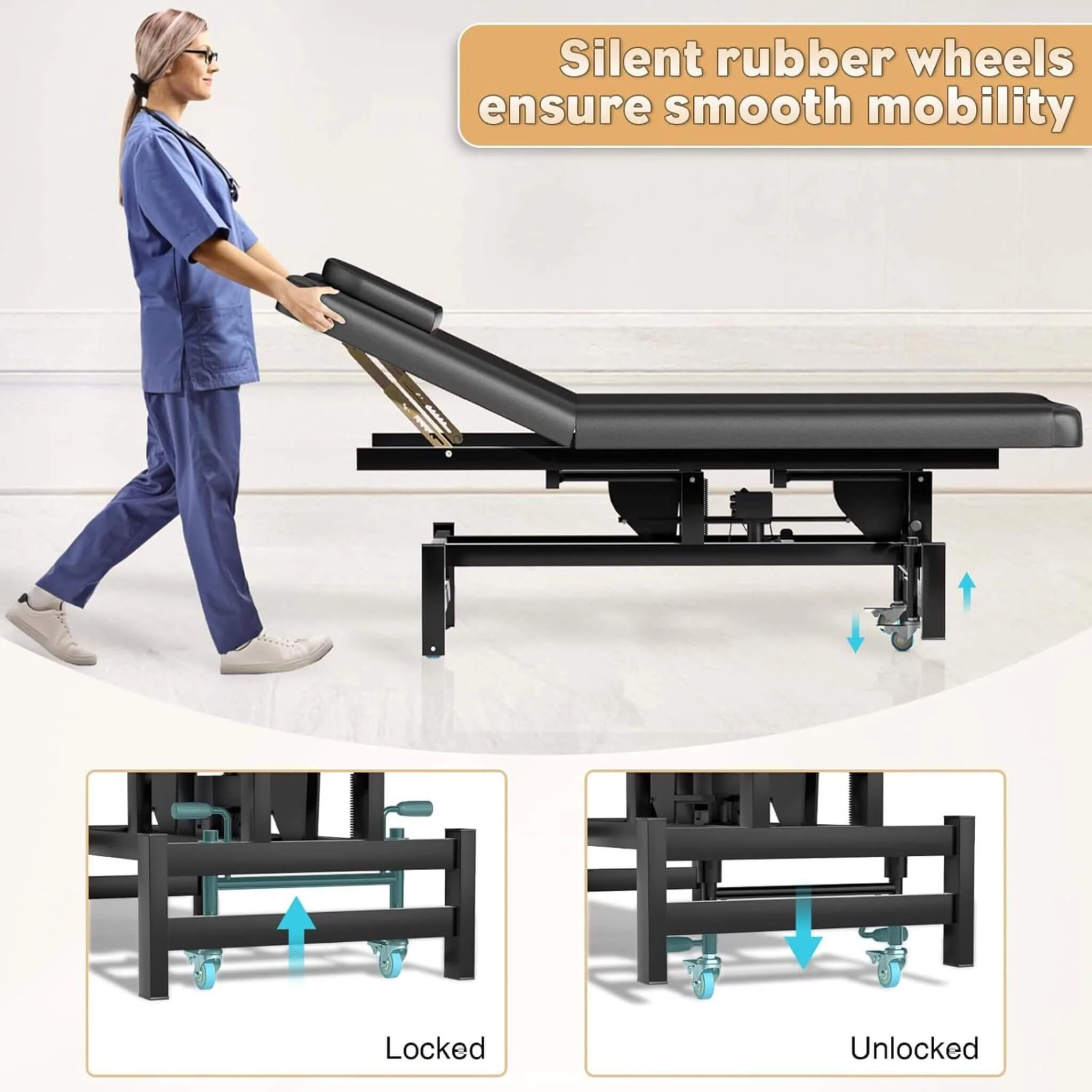 Heavy-Duty 1500 LBS Adjustable Electric Massage Table With Lift (SAK74105) - Image 7