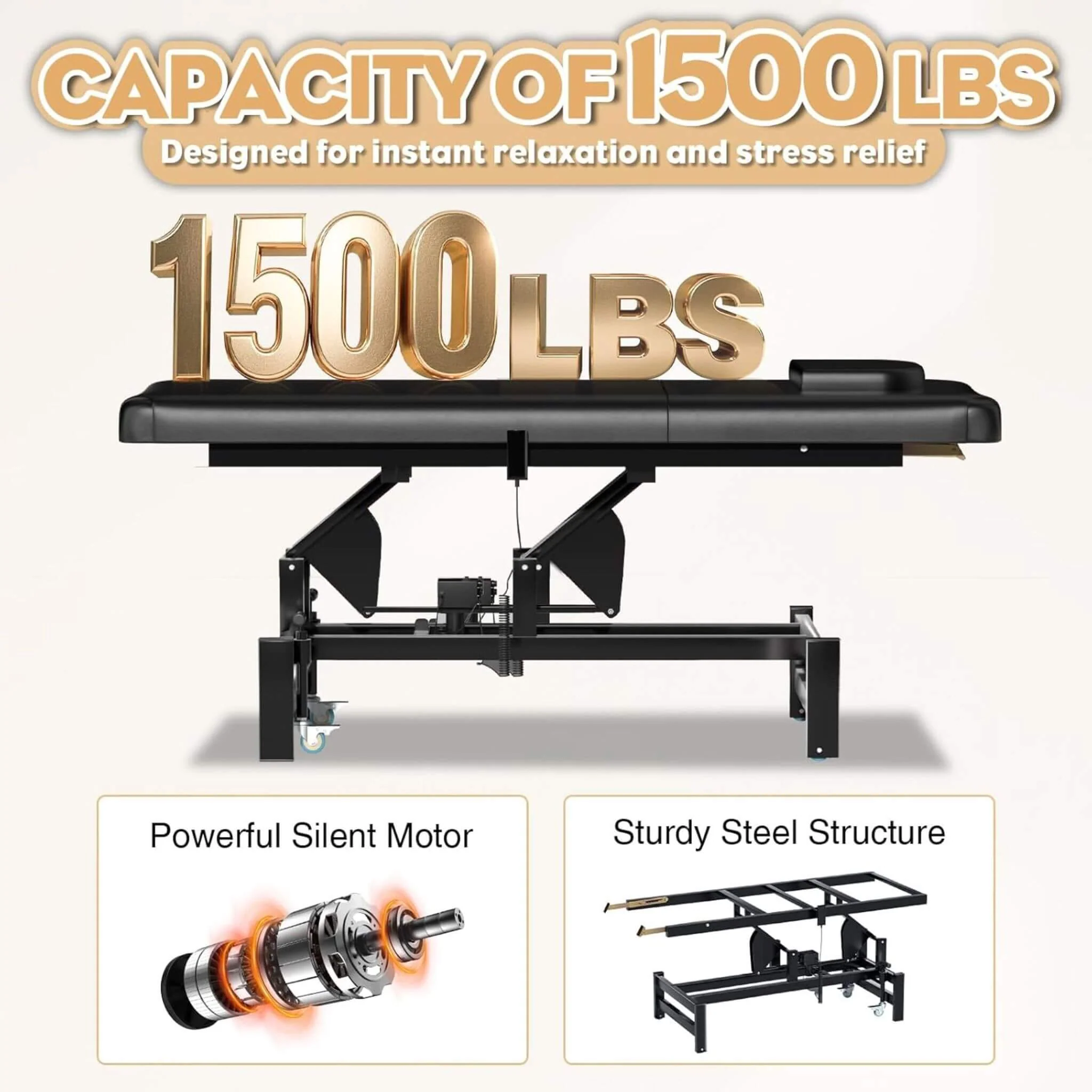 Heavy-Duty 1500 LBS Adjustable Electric Massage Table With Lift (SAK74105) - Image 8