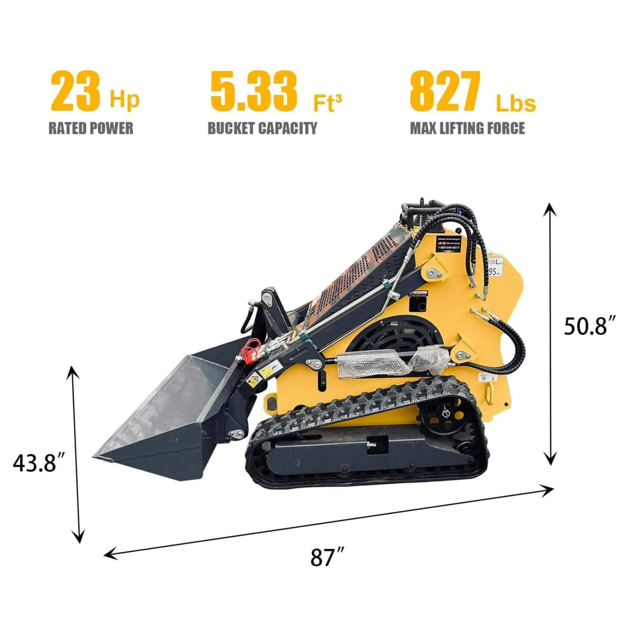 Heavy-Duty 23HP Mini Triangular Skid Steer Bucket Loader (SAK15873) - Image 9