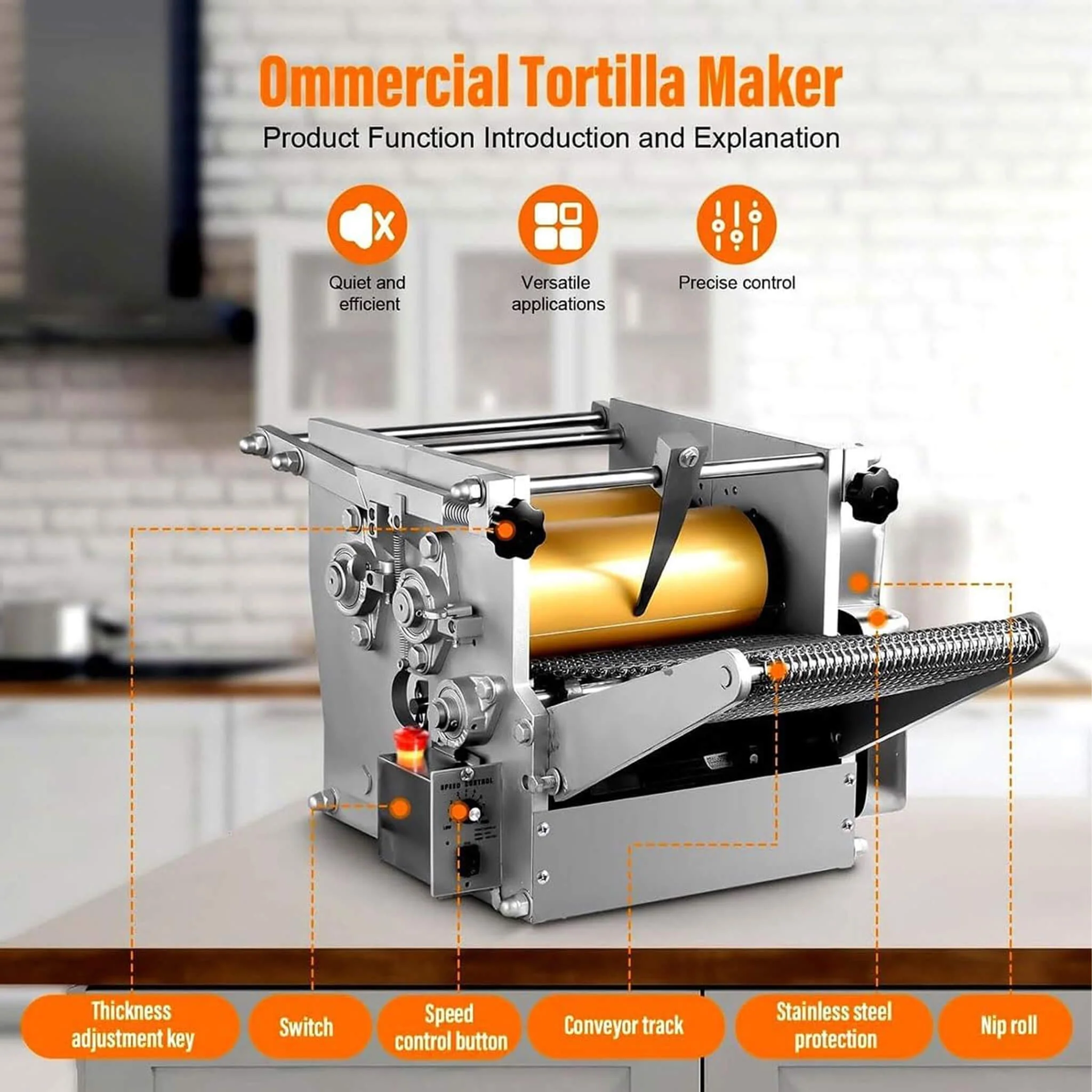 Heavy-Duty Electric Tortilla Maker With Two Molds And Adjustable Thickness (SAK80736) - Image 5