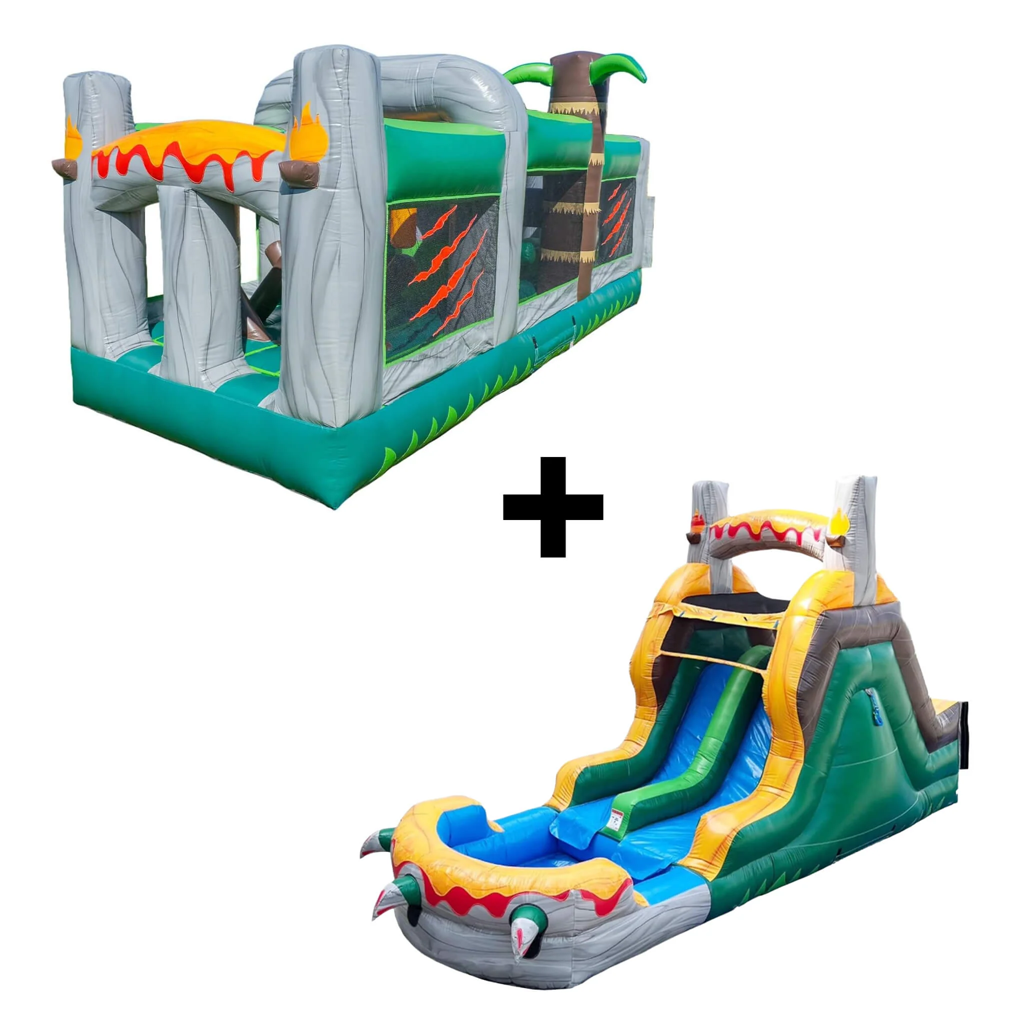 20FT Inflatable Dinosaur Obstacle Course With Blower (SAK90817) - Image 11