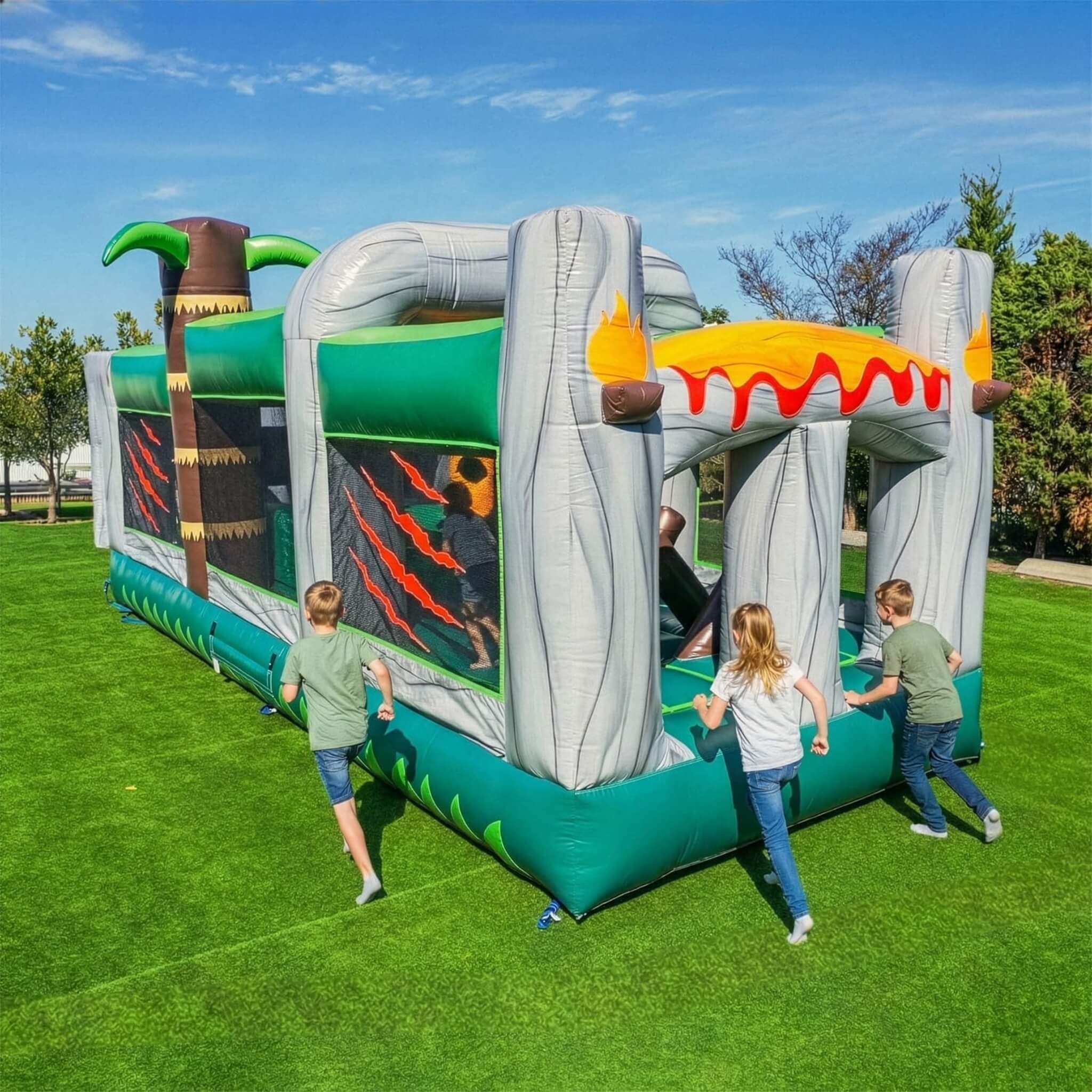 20FT Inflatable Dinosaur Obstacle Course With Blower (SAK90817) - Image 7