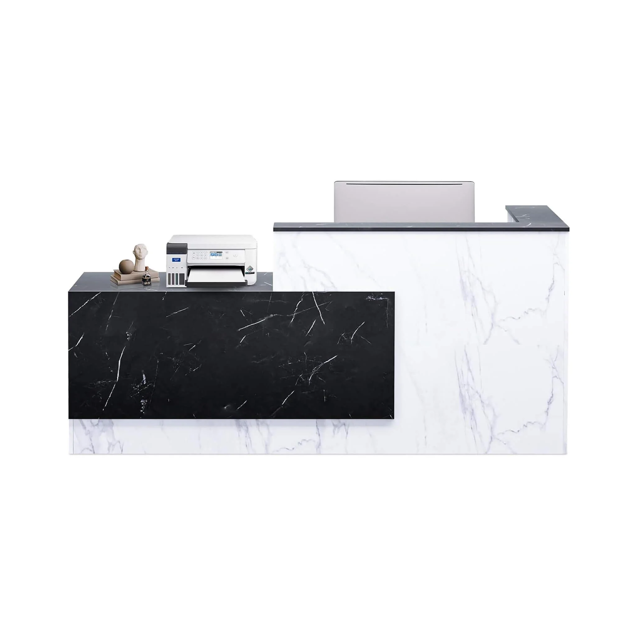 Velmor L-Shaped Modern Black And White Reception Desk With Lockable Drawers (SAK50729) - Image 10