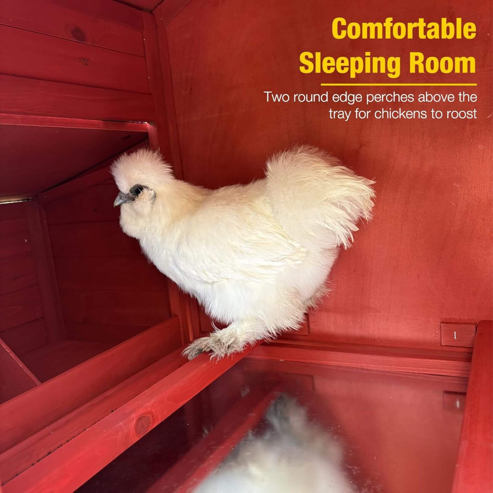 Large 73-Inch Portable Chicken Coop With Wheels And Nesting Box (SAK27495) - Image 3