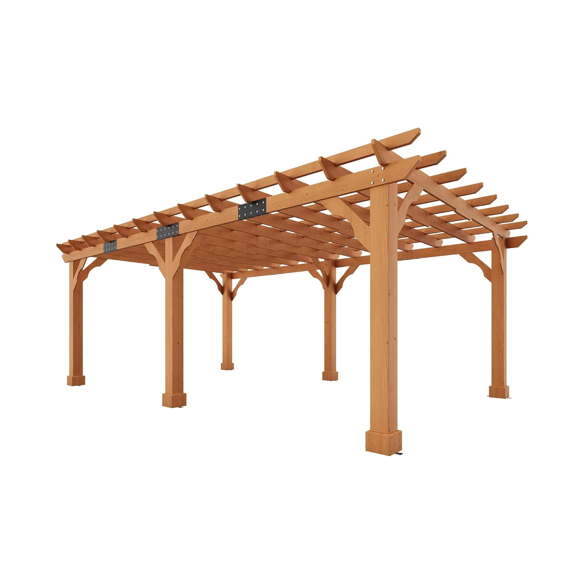 Alora Large Outdoor Cedar Wood Pergola Kit With Slatted Roof (SAK31064) - Image 9