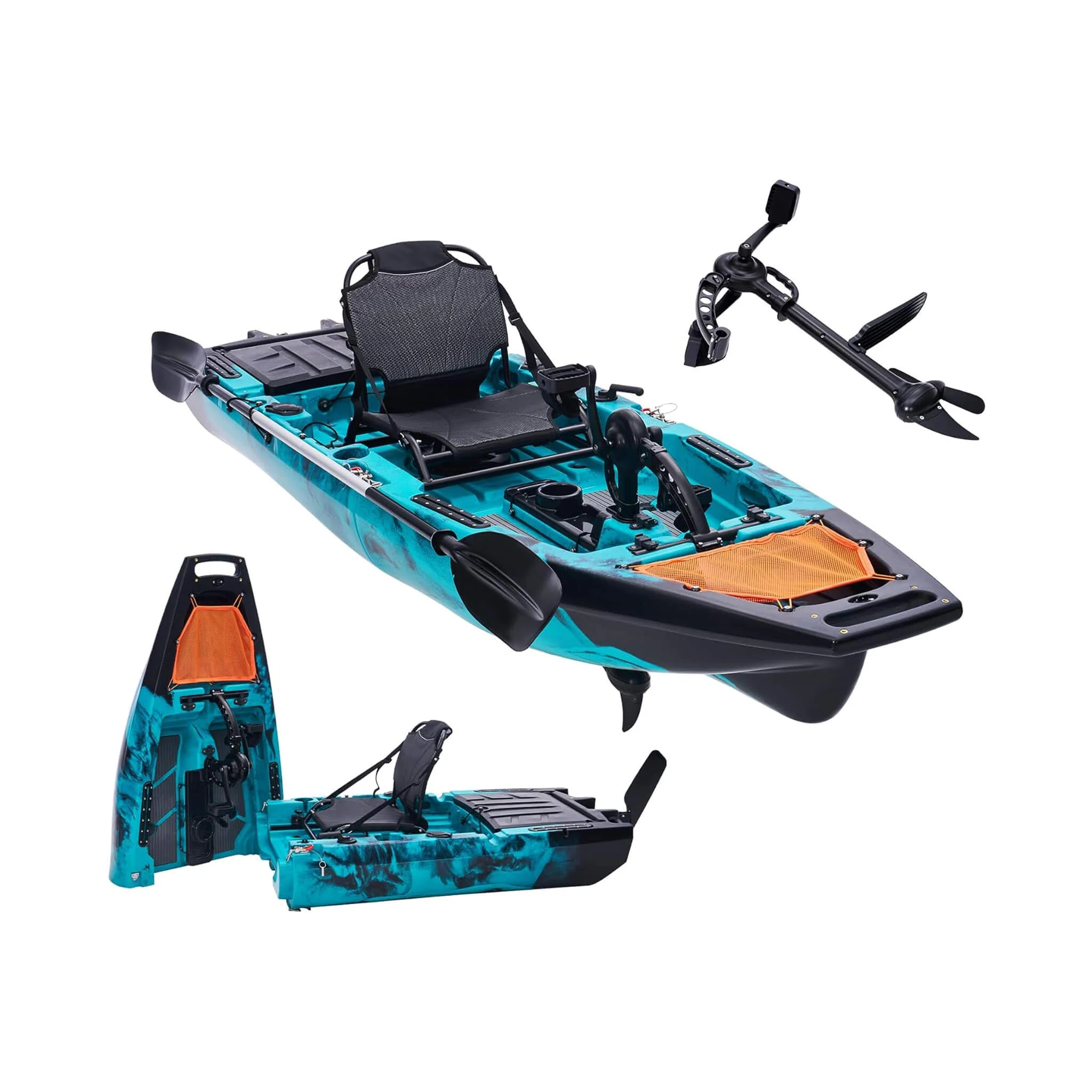 Lightweight 10FT 1-Person Modular Fishing Kayak With Propeller Drive System (SAK67032) - Image 8