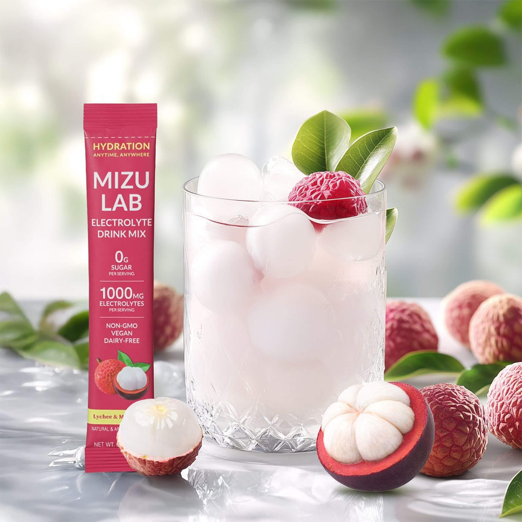 Mizu Lab Zero-Sugar Lychee & Mangosteen Electrolyte Drink Mix (SAK74560) - Image 3