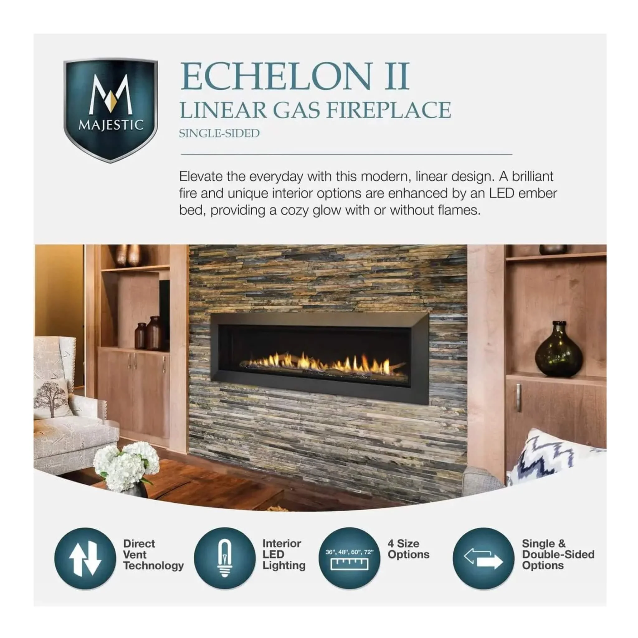 Majestic Echelon II 48-Inch See-Through Direct Vent Fireplace [ECHEL48STIN-C] (SAK69284) - Image 13