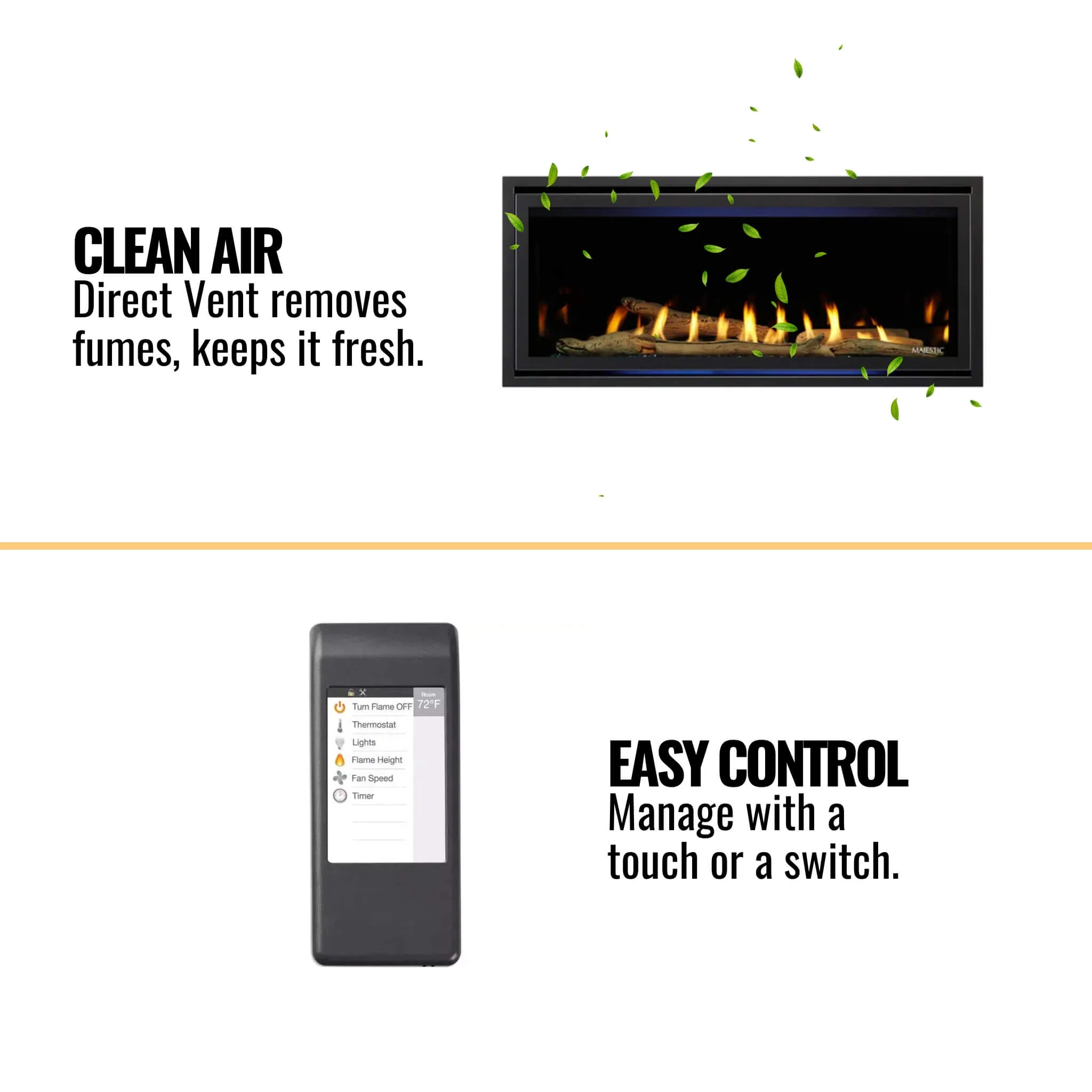 Majestic Jade 42-Inch Direct Vent Fireplace [JADE42IL/IN-B] (SAK15926) - Image 10