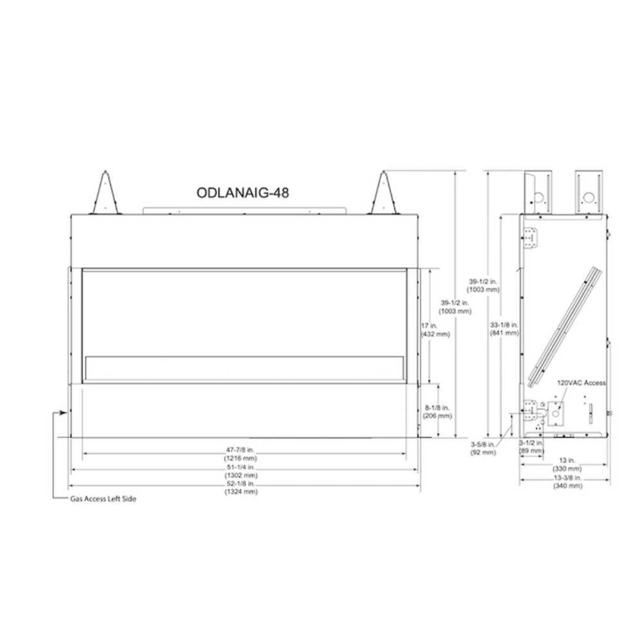 Majestic Lanai 48-Inch Single Sided Linear Outdoor Gas Fireplace [ODLANAIG-48] (SAK95127) - Image 10