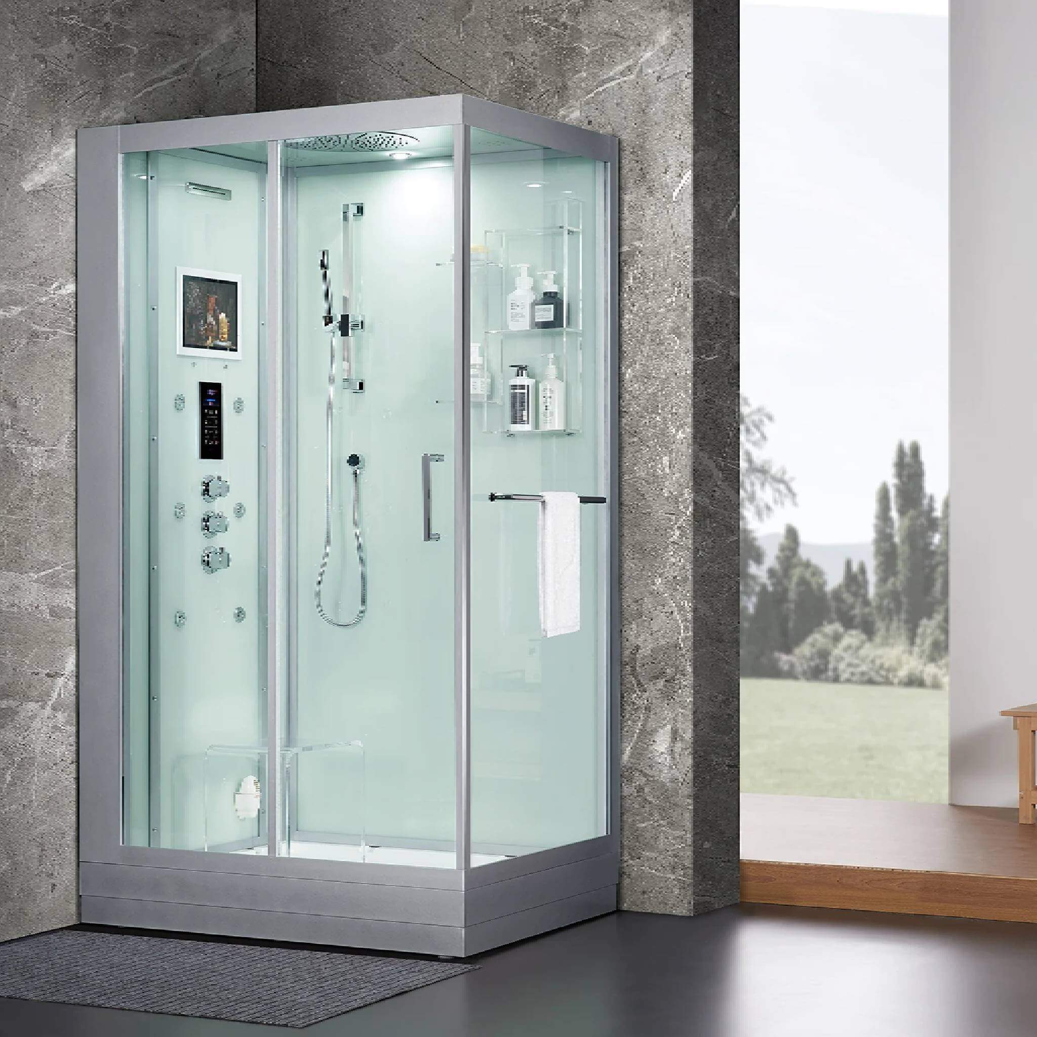 Maya Bath Platinum Lucca Steam Shower With LCD Touchscreen Controls (SAK27483) - Image 5