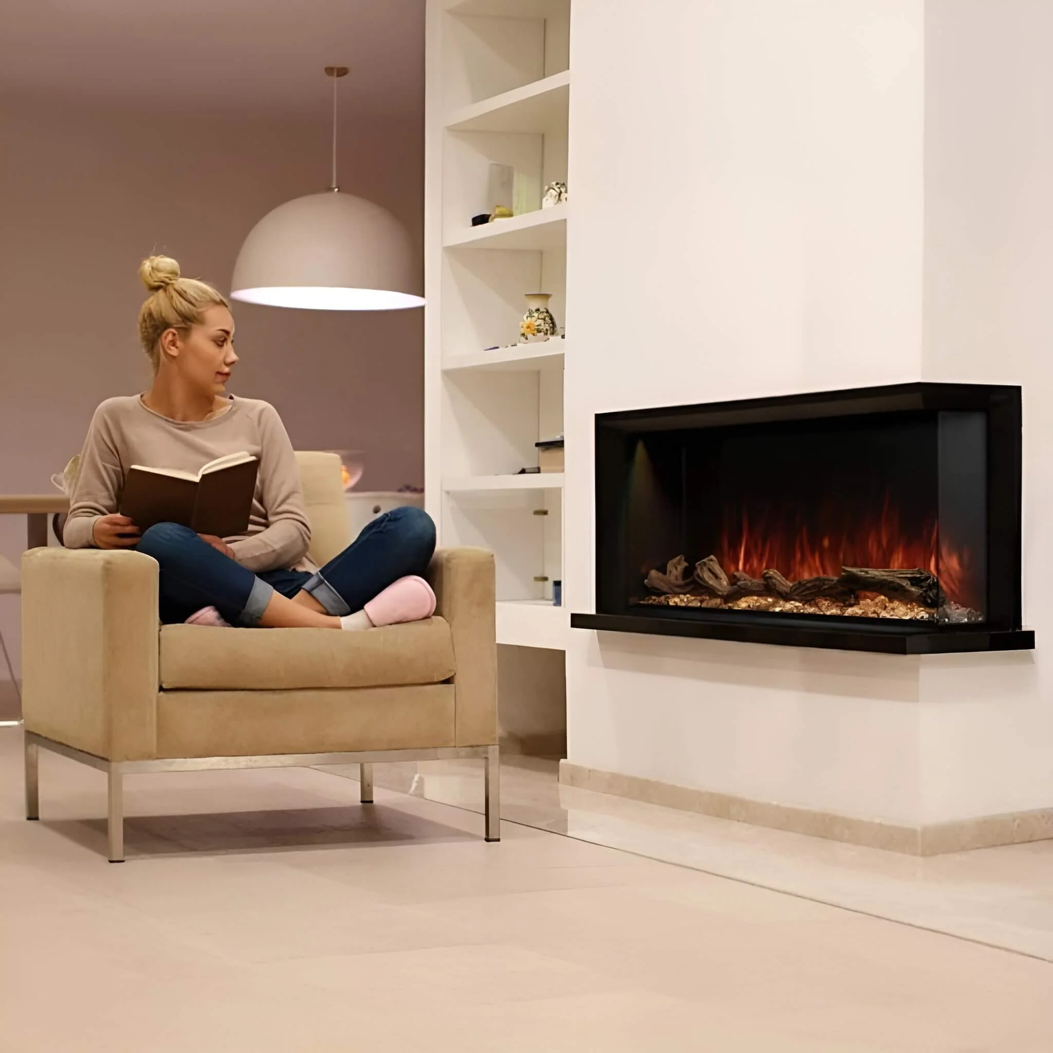 Modern Flames Landscape Pro Multi 56-Inch Linear Multi-Sided Electric Fireplace With Hybrid Flame Technology [LPM-5616V2] (SAK67390) - Image 4