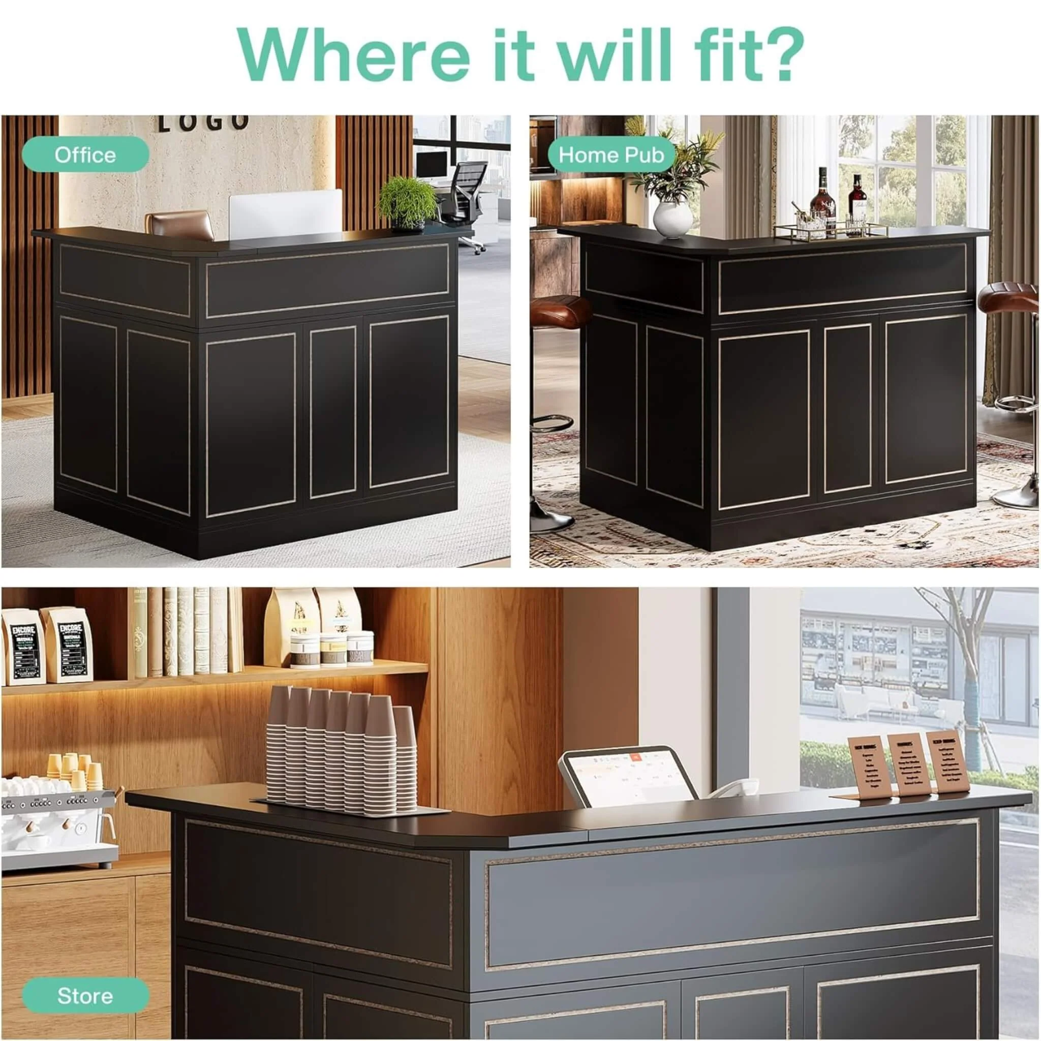 Velmor Modern L-Shaped Reception Desk With Storage Shelves (SAK81036) - Image 3