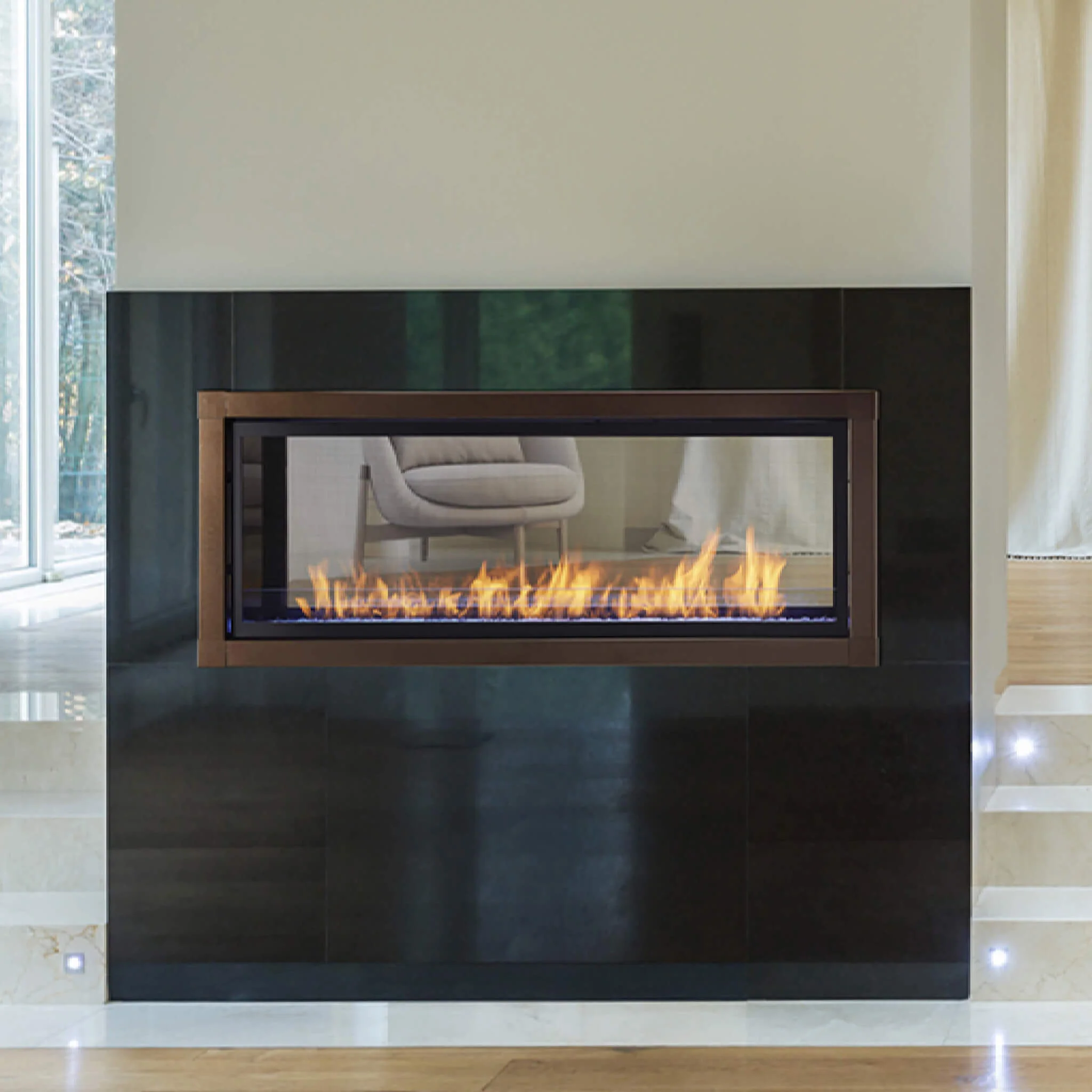 Monessen Artisan AVFL 48-Inch Vent-Free See-Through Linear Fireplace With Intellifire Touch 2.0 Ignition System [AVFLST48N/PIF] (SAK15673) - Image 3