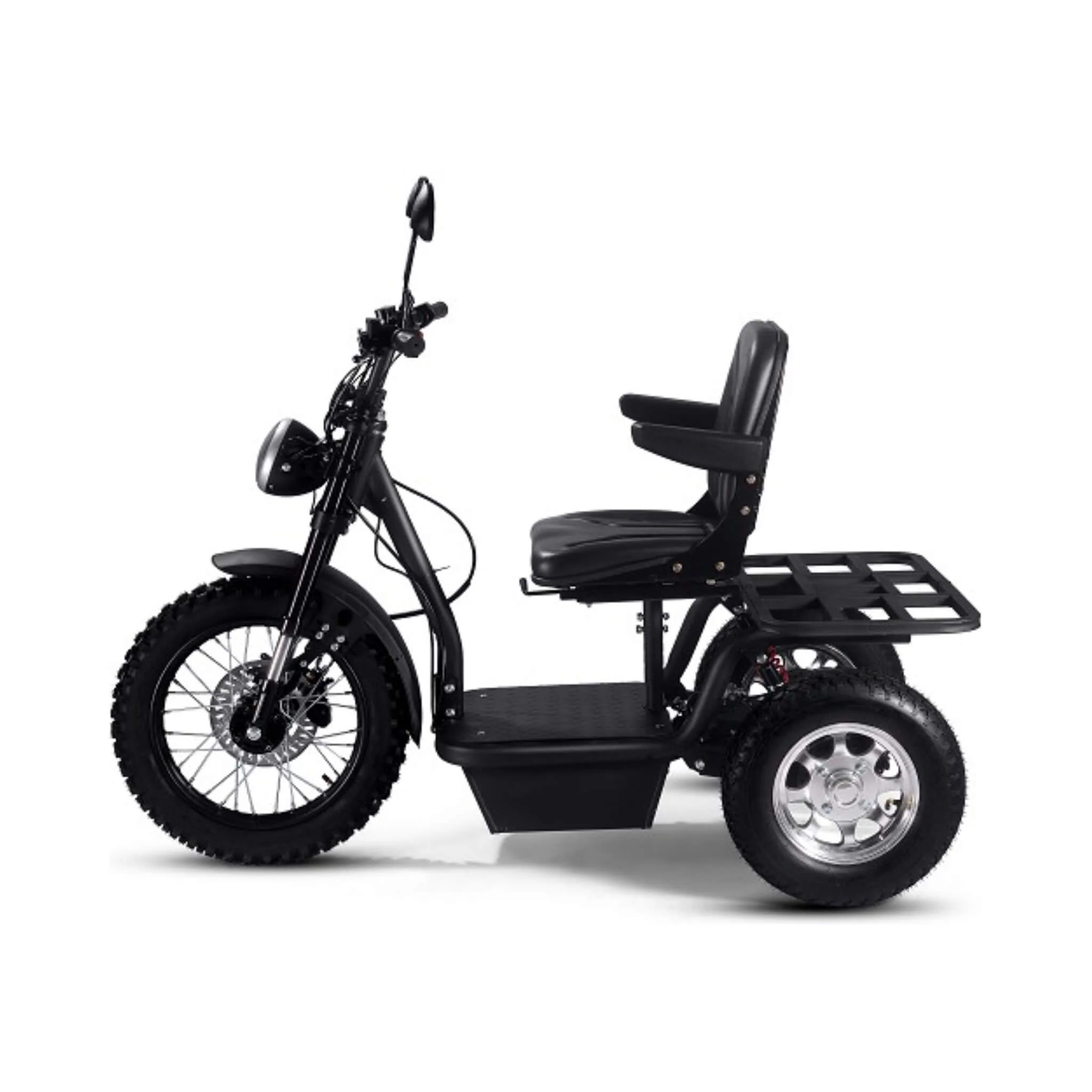 MotoTec 60V 1800W Black Three-Wheel Electric Scooter (SAK86025) - Image 4