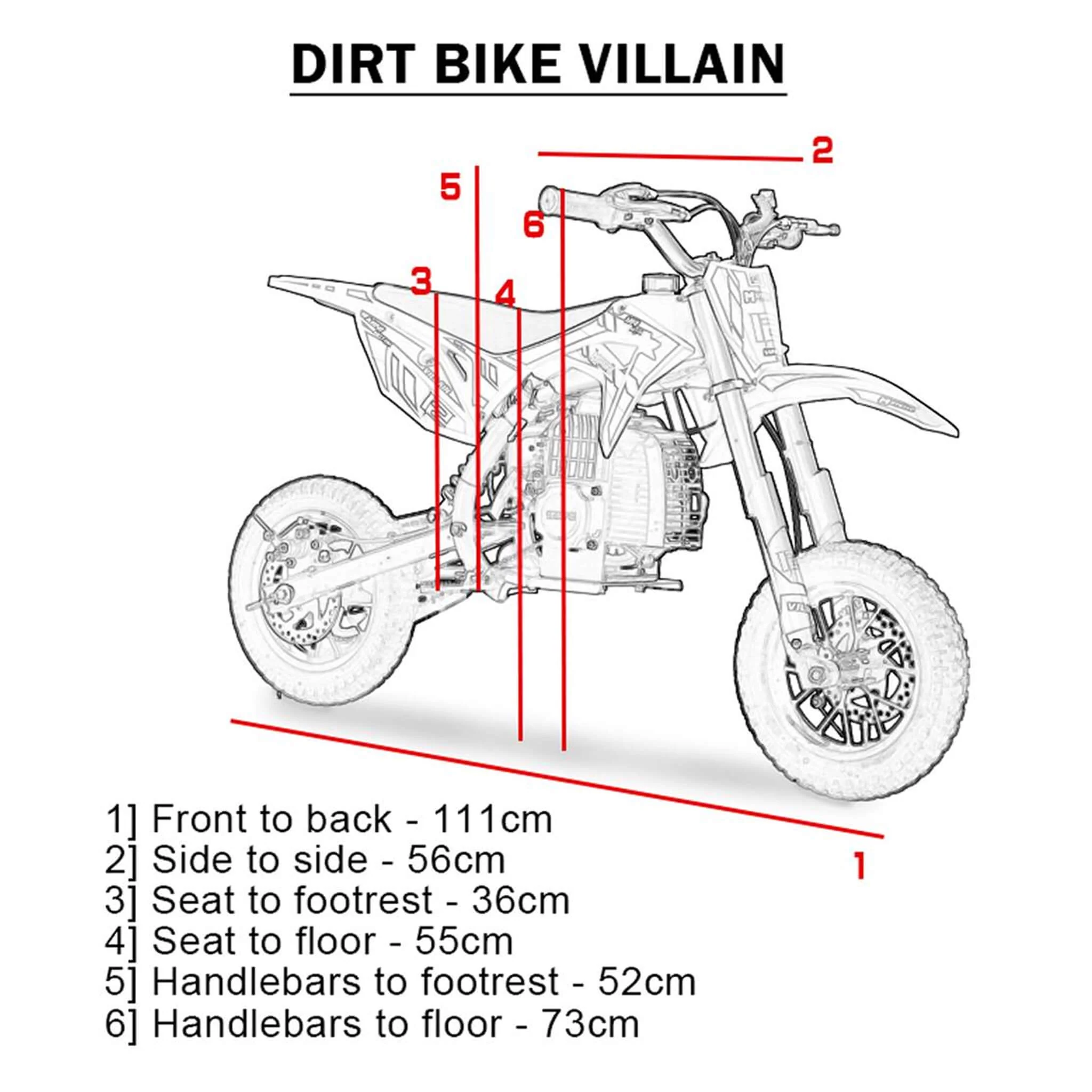 MotoTec Villain 52CC 2-Stroke Kids Gas Dirt Bike (SAK59274) - Image 9