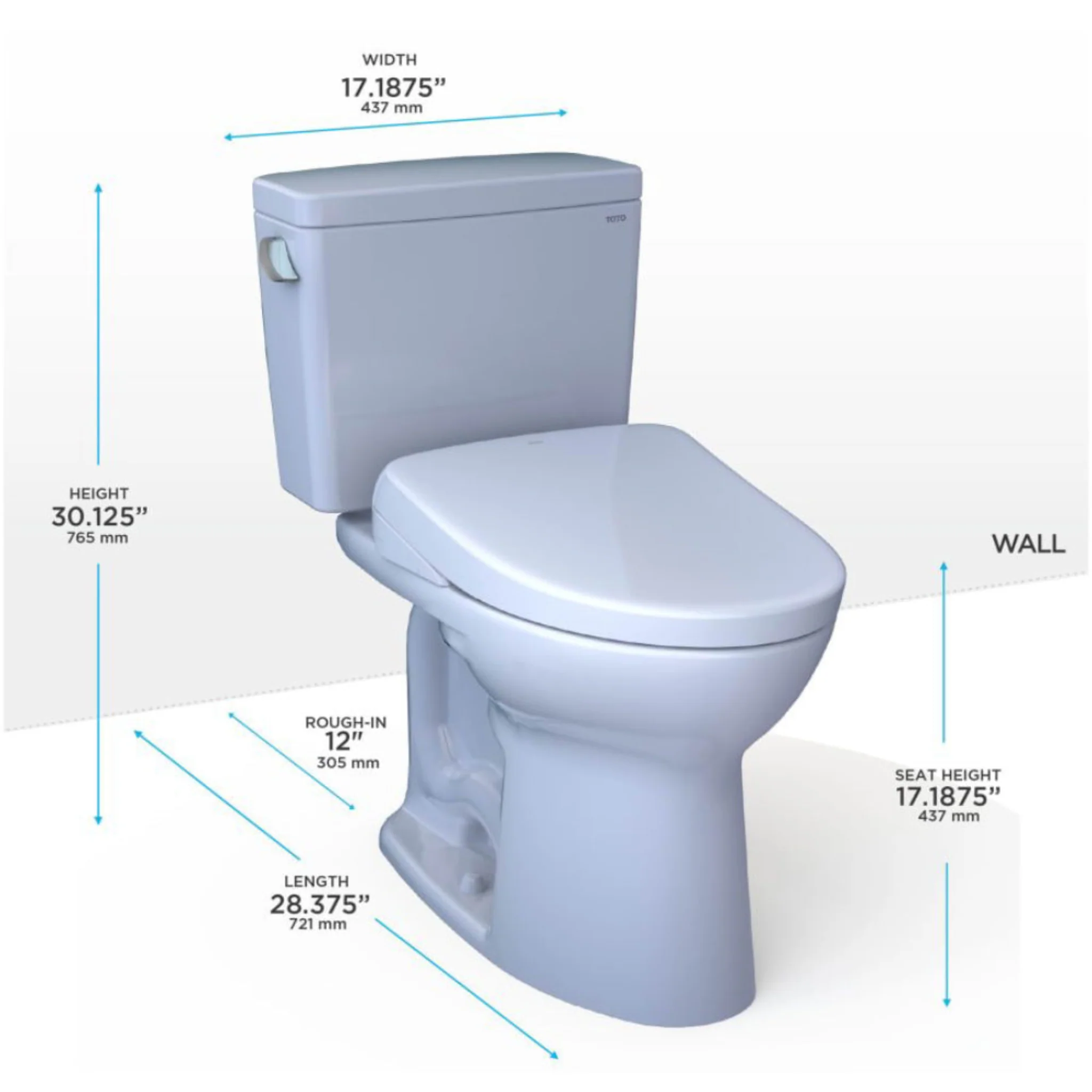 [MW7764736CEG#01] TOTO Drake 1.28 GPF Two Piece Washlet Elongated Toilet Seat With S7A Heated Auto Open/Close Lid (SAK64105) - Image 16